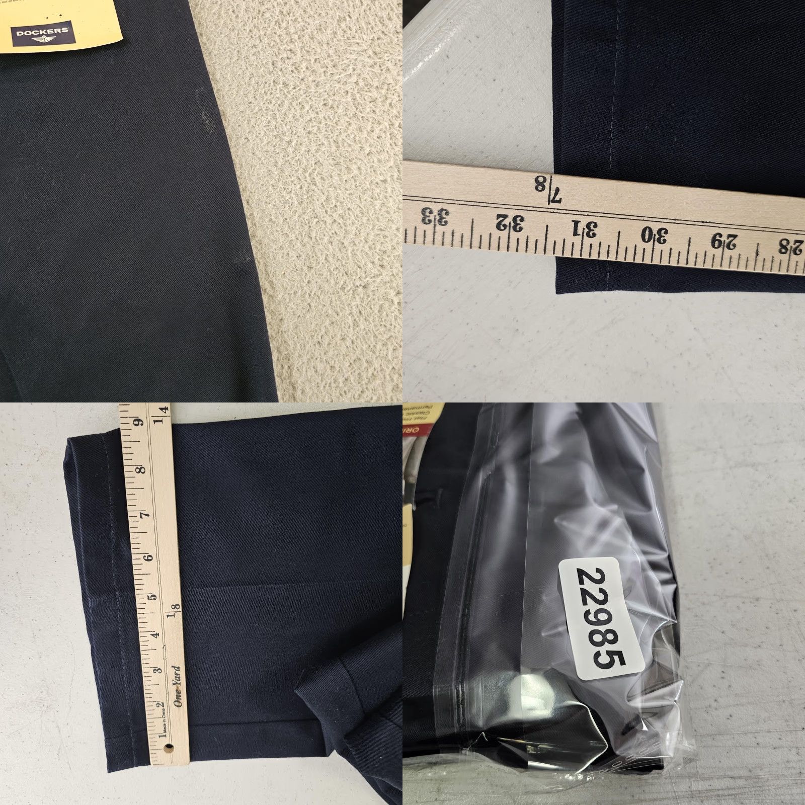Dockers VINTAGE Dockers Pants Mens 36x32 Navy Blue Original Khaki Flat Front Classic Fit Cotton Navy Blue Mens Pants Size US 36 / EU 52 - 9 Thumbnail