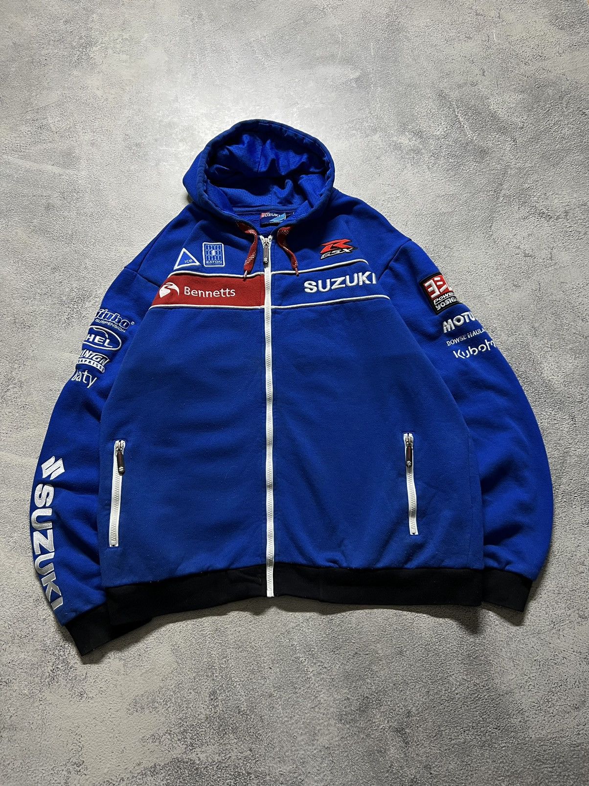 Vintage Vintage Y2k Suzuki GSX 💙 Racing Zip Hoodie 00’s Size US XXL / EU 58 / 5 - 5 Thumbnail