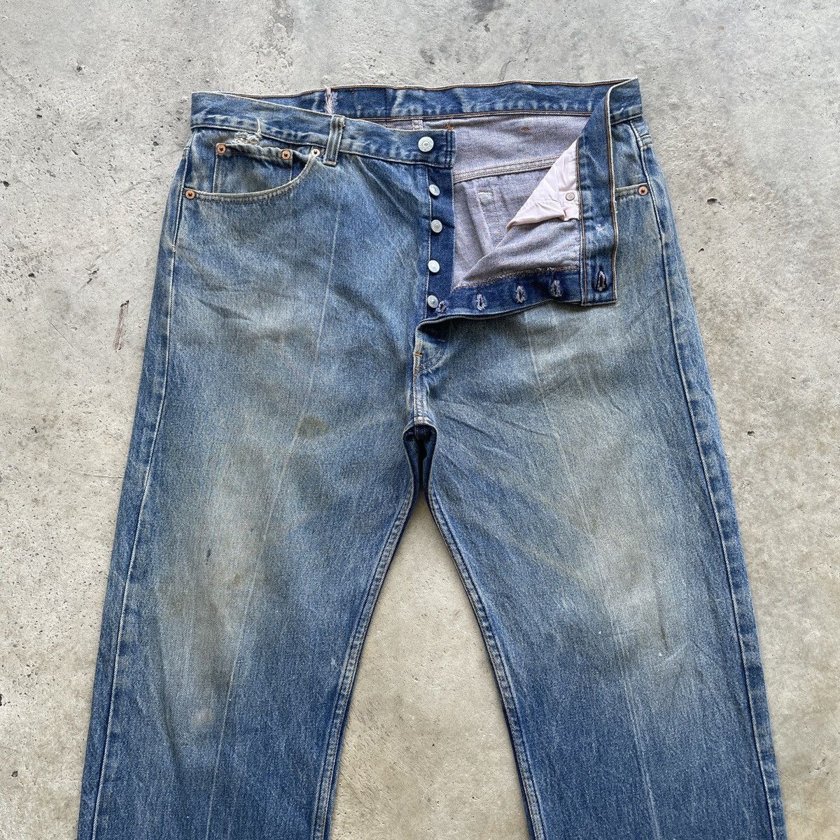 Levi's 90s Vintage Levi’s 501 Mudwash Jeans Faded Pants Denim W39 Size US 39 - 4 Thumbnail