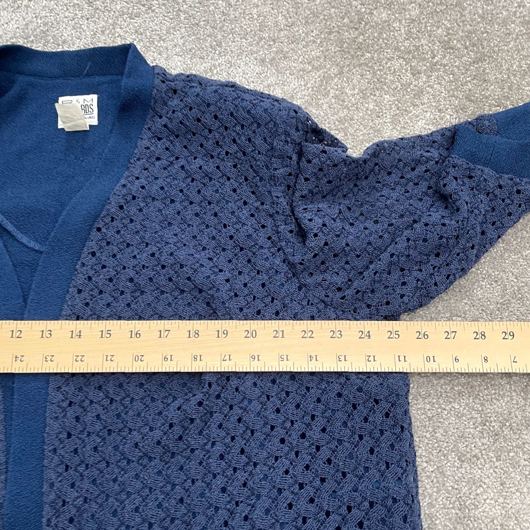 Vintage VINTAGE R&M Richards Sweater Womens Petite 26W Blue Lace 3/4 Sleeve Knit Apparel Size 4XL / US 24-26 - 6 Thumbnail