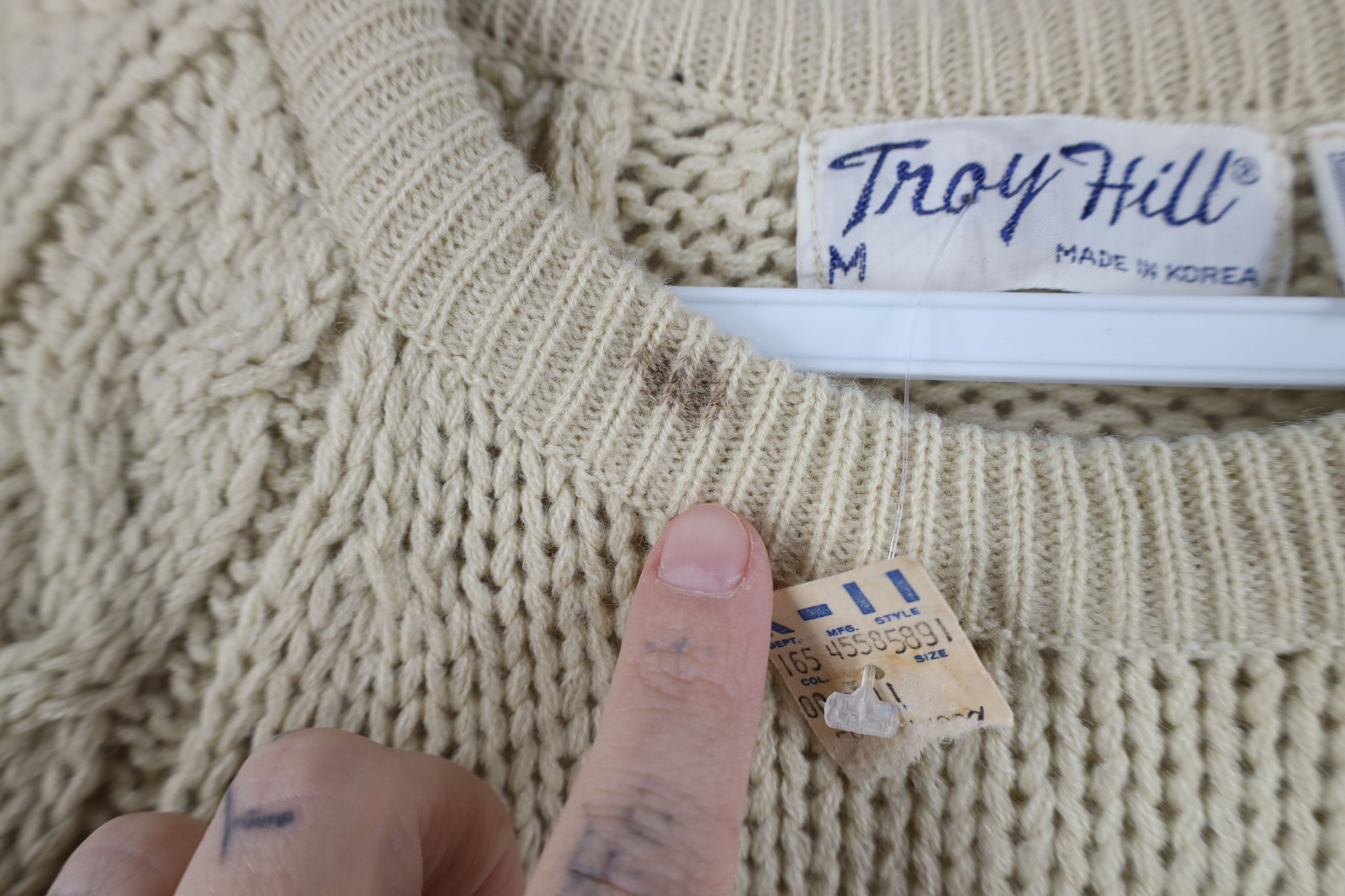 Vintage Deadstock Vintage 70s Streetwear Chunky Knit Sweater Beige Size M / US 6-8 / IT 42-44 - 5 Thumbnail