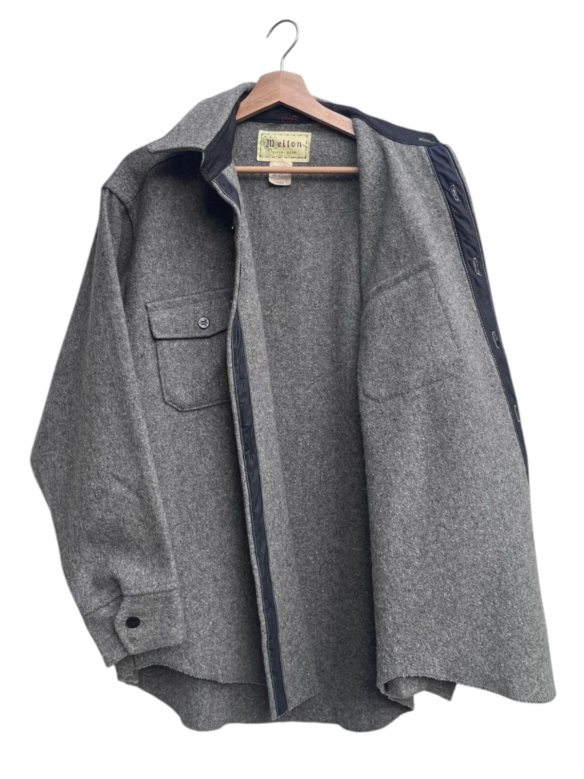 The Workers Club × Vintage Vintage Melton Wool Shirt Jacket/OverShirt Size US L / EU 52-54 / 3 - 3 Thumbnail