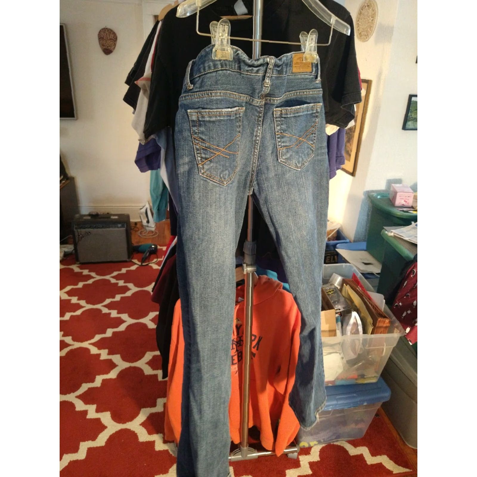 Aeropostale VINTAGE Aeropostale Women's Jeans Hailey Flare Size 3/4 Short Jeans Womens Flared Blue 4 Size 27" / US 4 / IT 40 - 4 Thumbnail