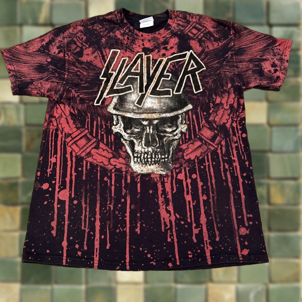 Hanes Rare Slayer Y2K shirt 2009 metal original tour Large Hanes Heavy Skull T-Shirt Red 90s Music Graphic Tee Men L Skull Confidently Size US L / EU 52-54 / 3 - 1 Thumbnail