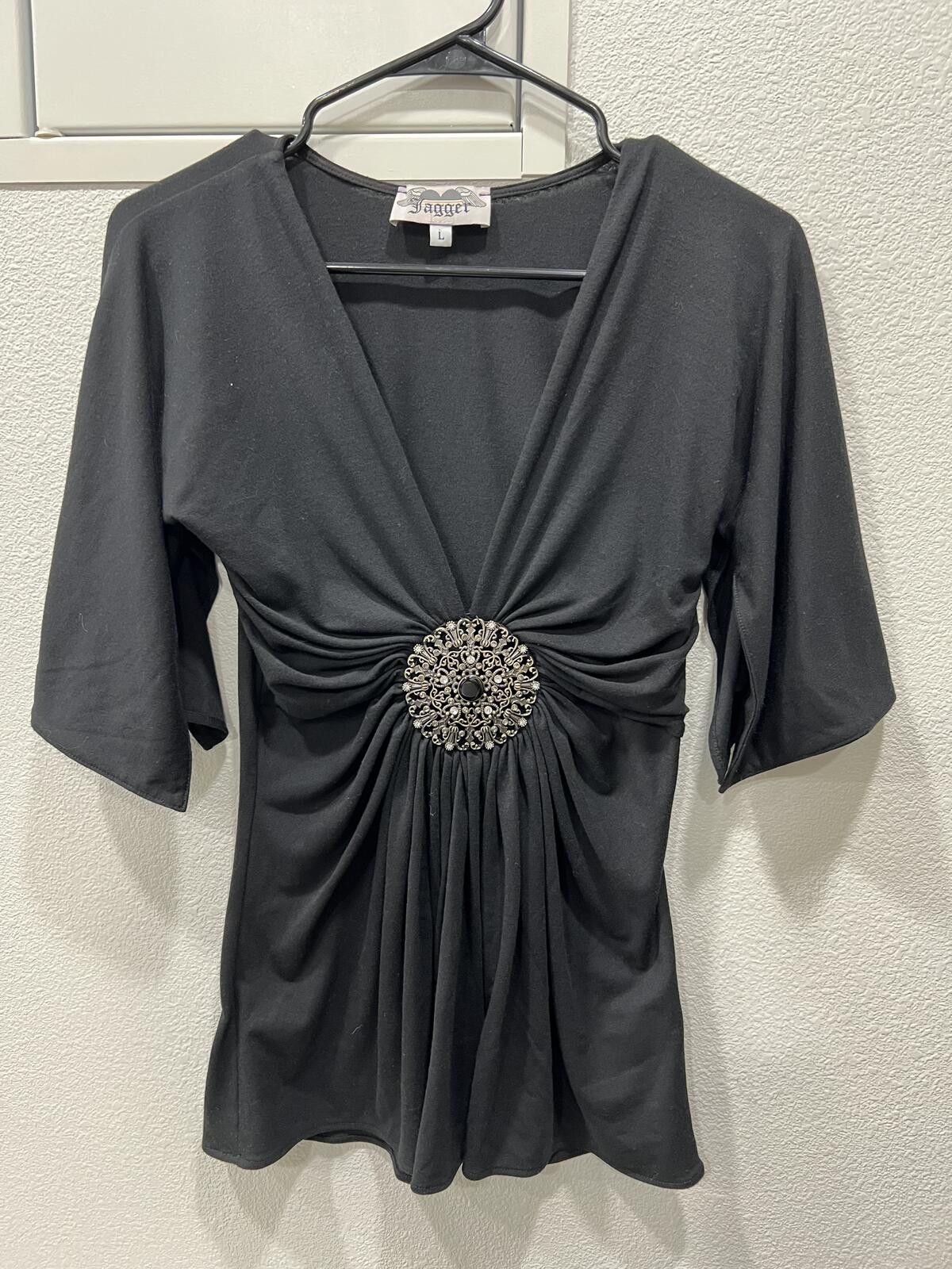 Other Jagger black y2k bell sleeve top Size L / US 10 / IT 46 - 1 Thumbnail