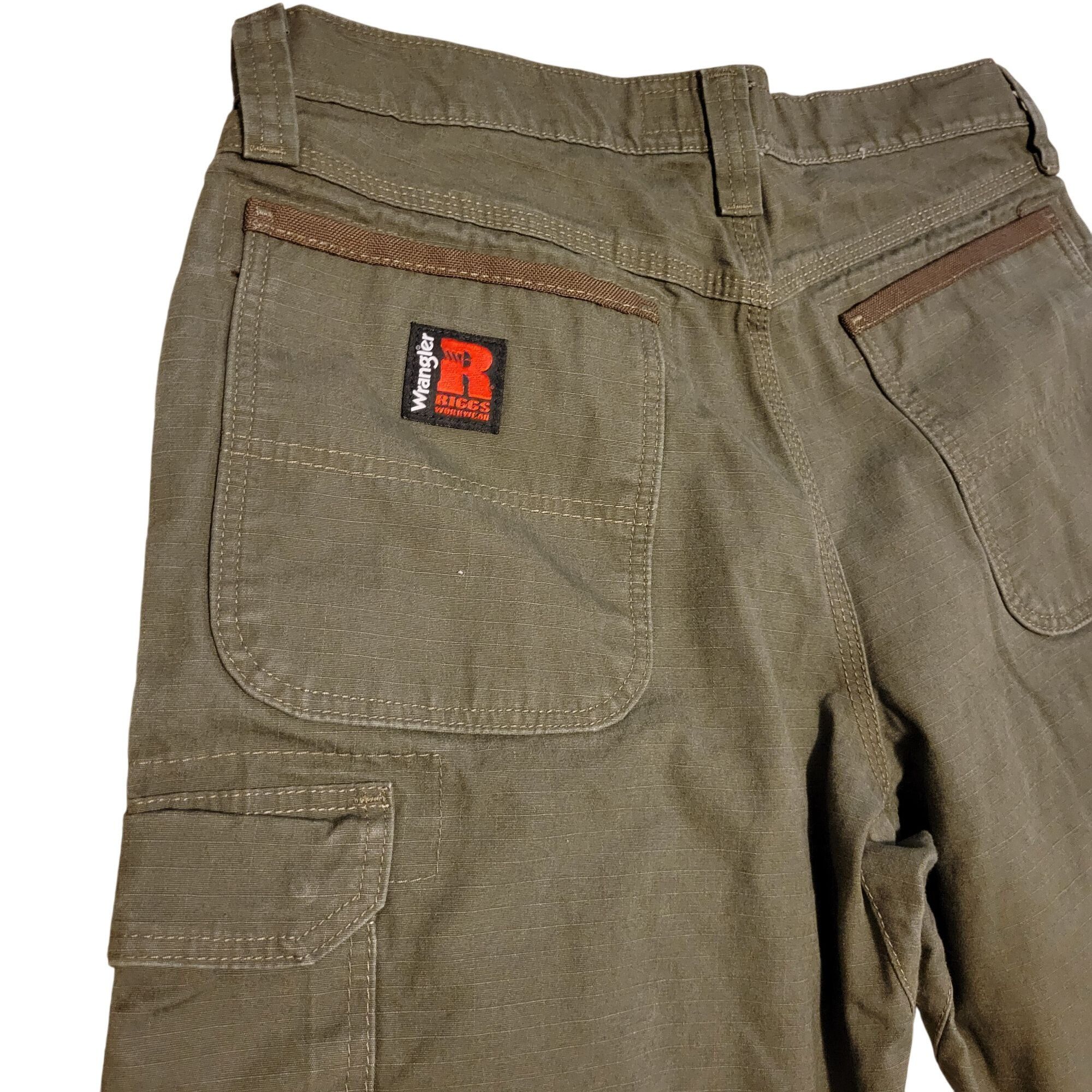 Wrangler Wrangler Riggs Workwear Cargo Pants 33x34 Olive Green Cotton Size US 33 - 6 Thumbnail