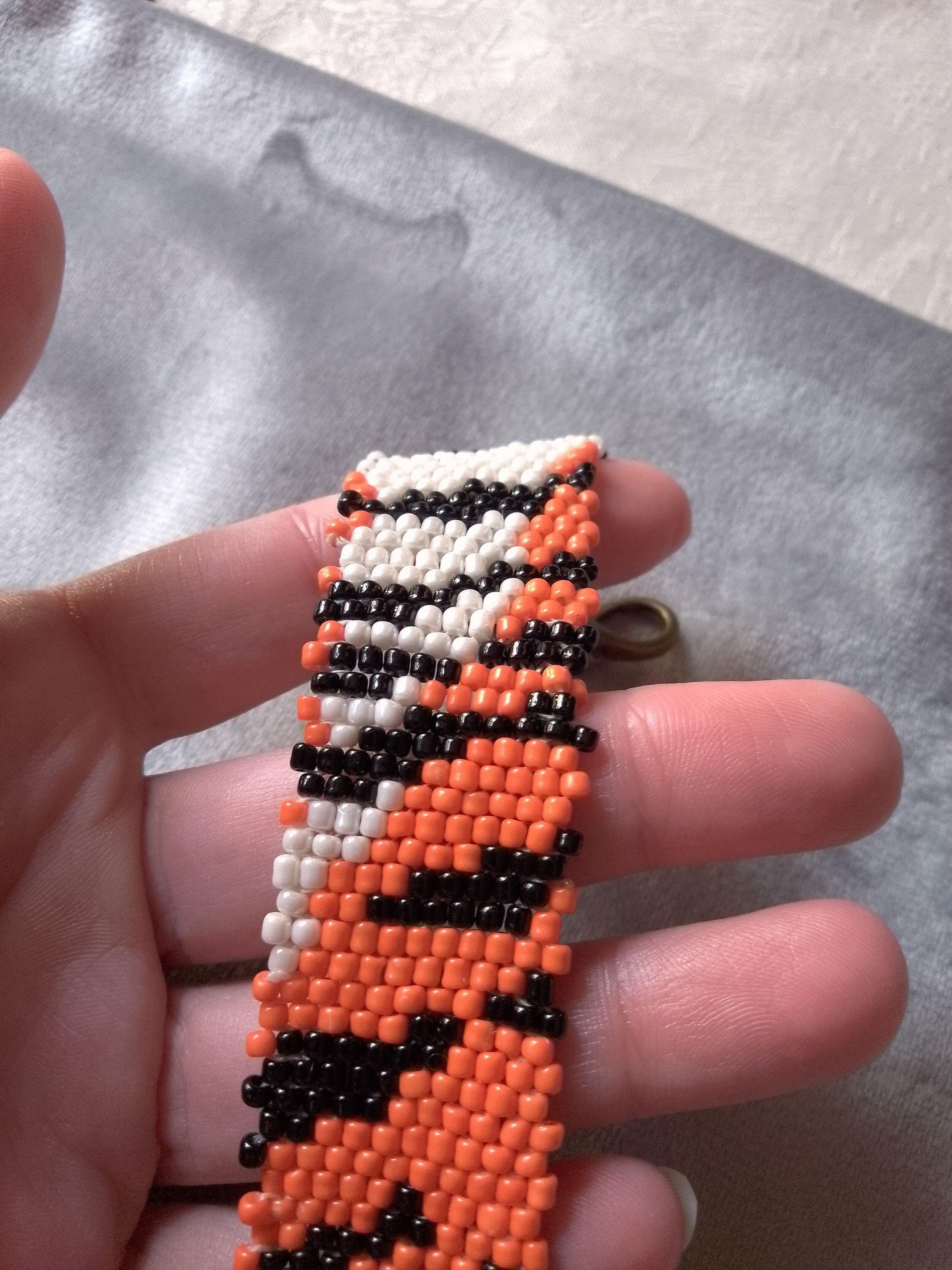 Handmade Bracelet Tiger Skin Beaded In Glass Ethnic Size ONE SIZE - 4 Thumbnail