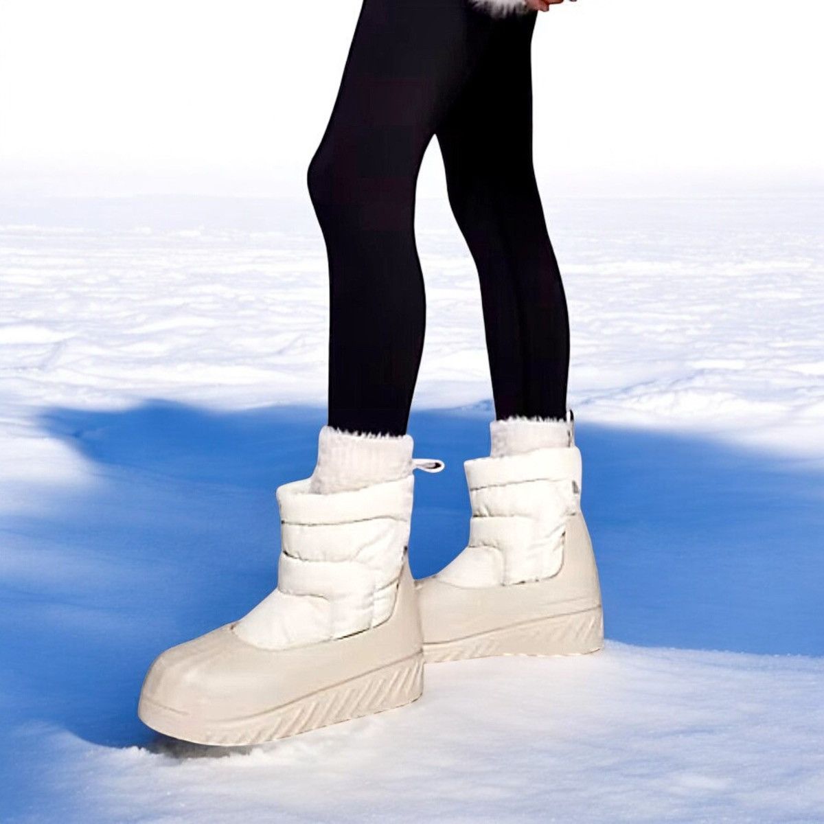 Adifom Superstar Women’s Convertible Winter Beige Boots Sz 8