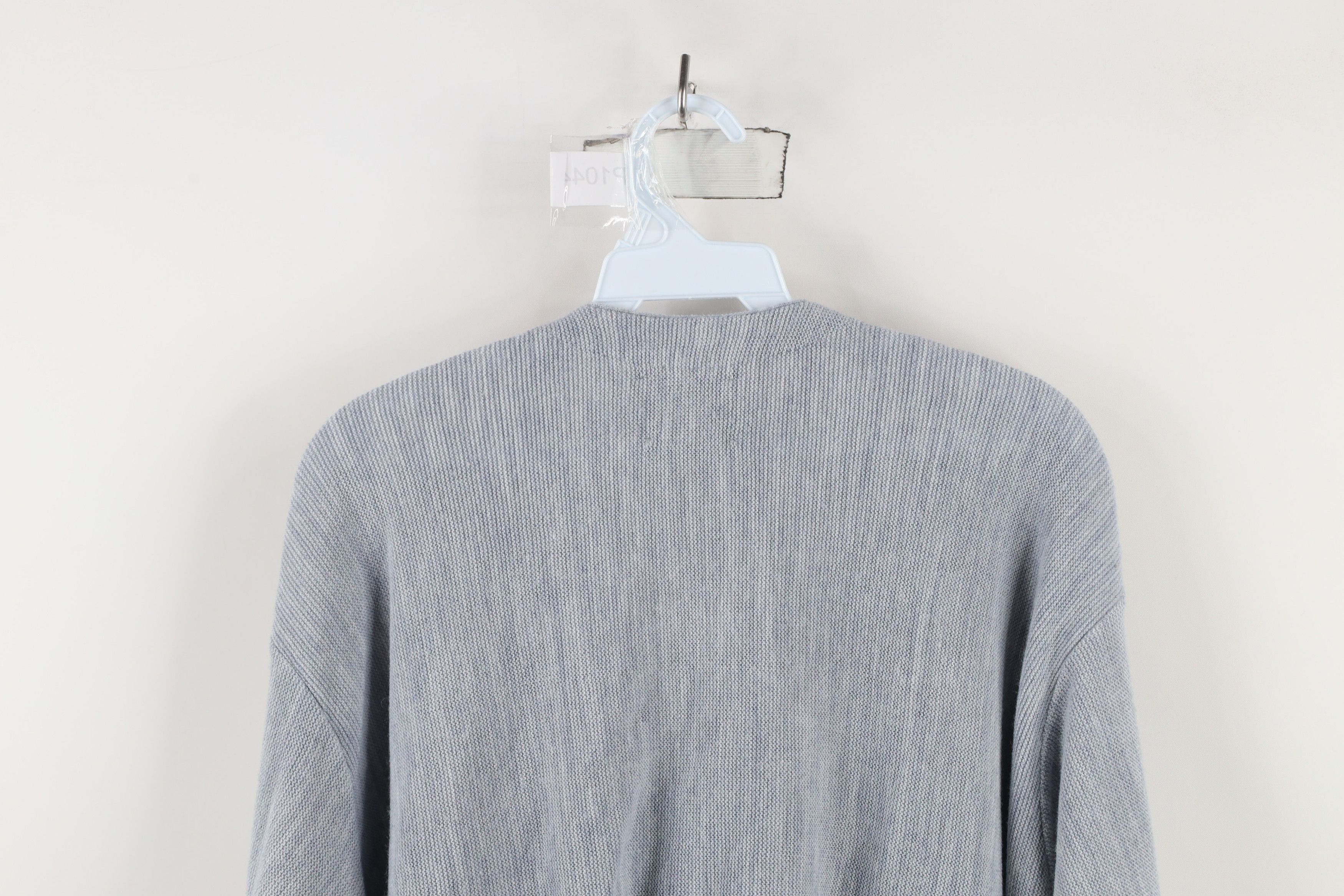 Vintage Vintage 90s Streetwear Blank Knit Cardigan Sweater Gray USA Size US L / EU 52-54 / 3 - 8 Thumbnail