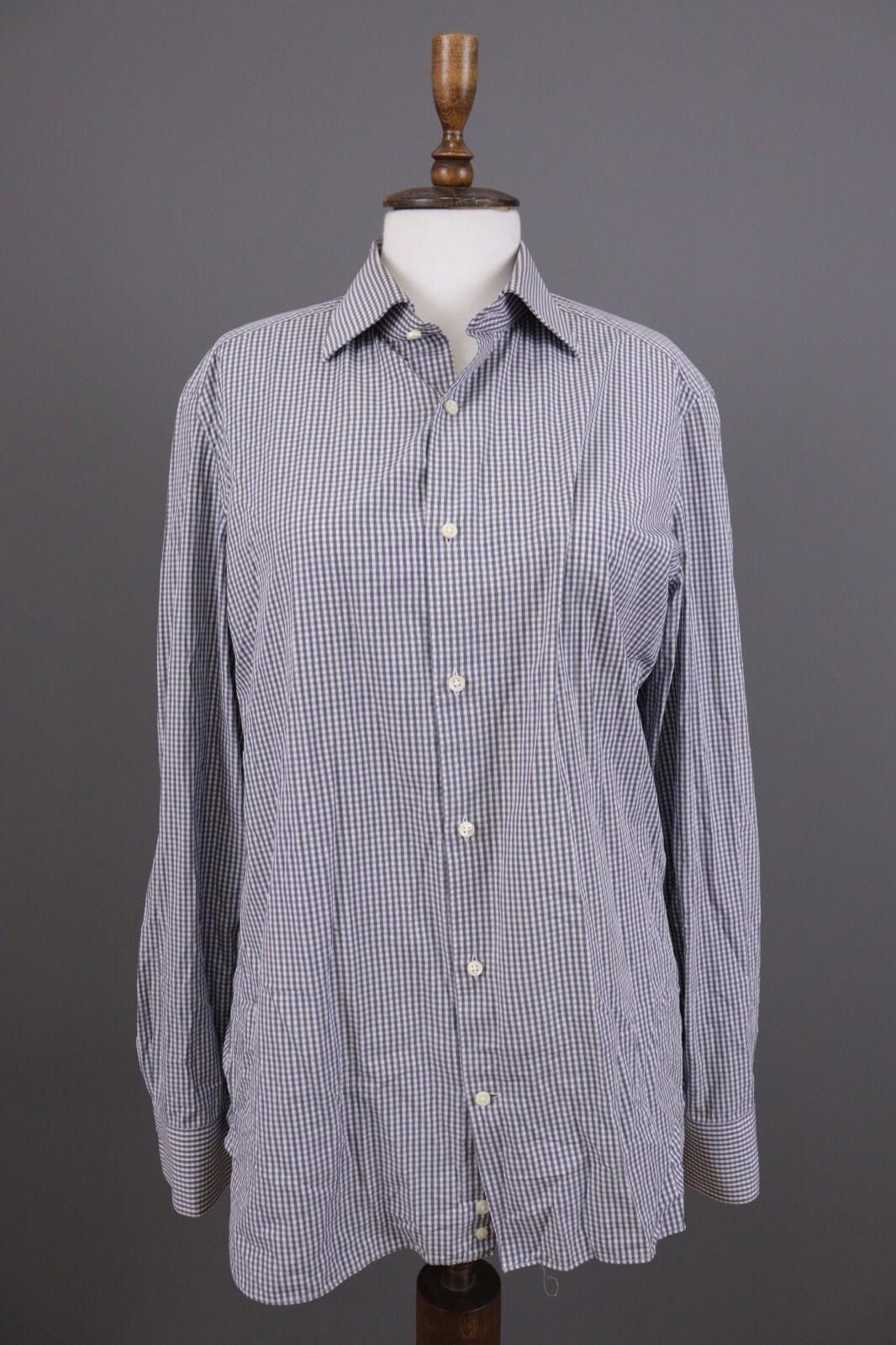 Luigi Borrelli Giampaolo Blue Check Button Down Shirt Size 40 / 15 3/4 Size US M / EU 48-50 / 2 - 1 Thumbnail