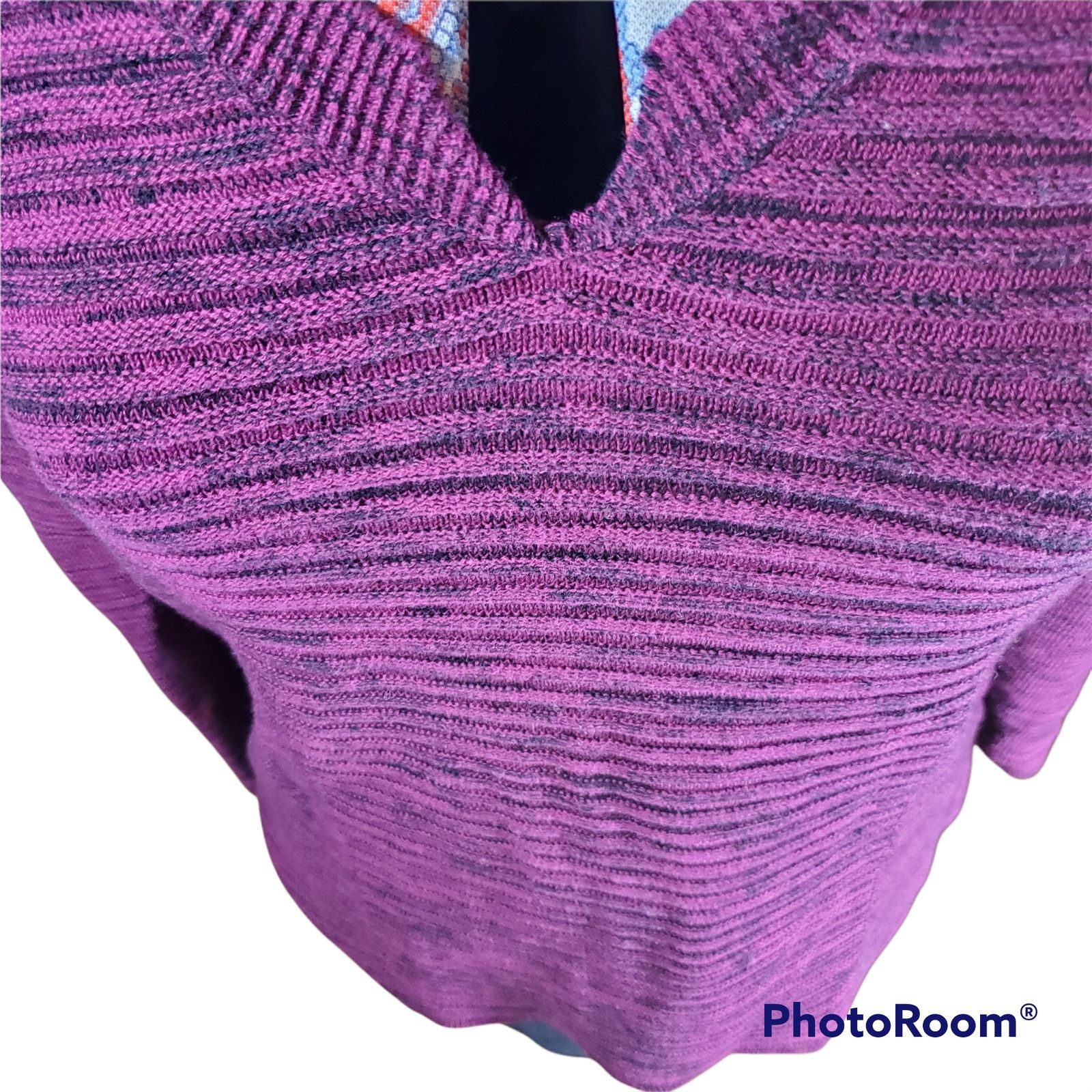Other Ellen Tracy | Purple & Black Ribbed Sweater | Size Small Size S / US 4 / IT 40 - 2 Thumbnail
