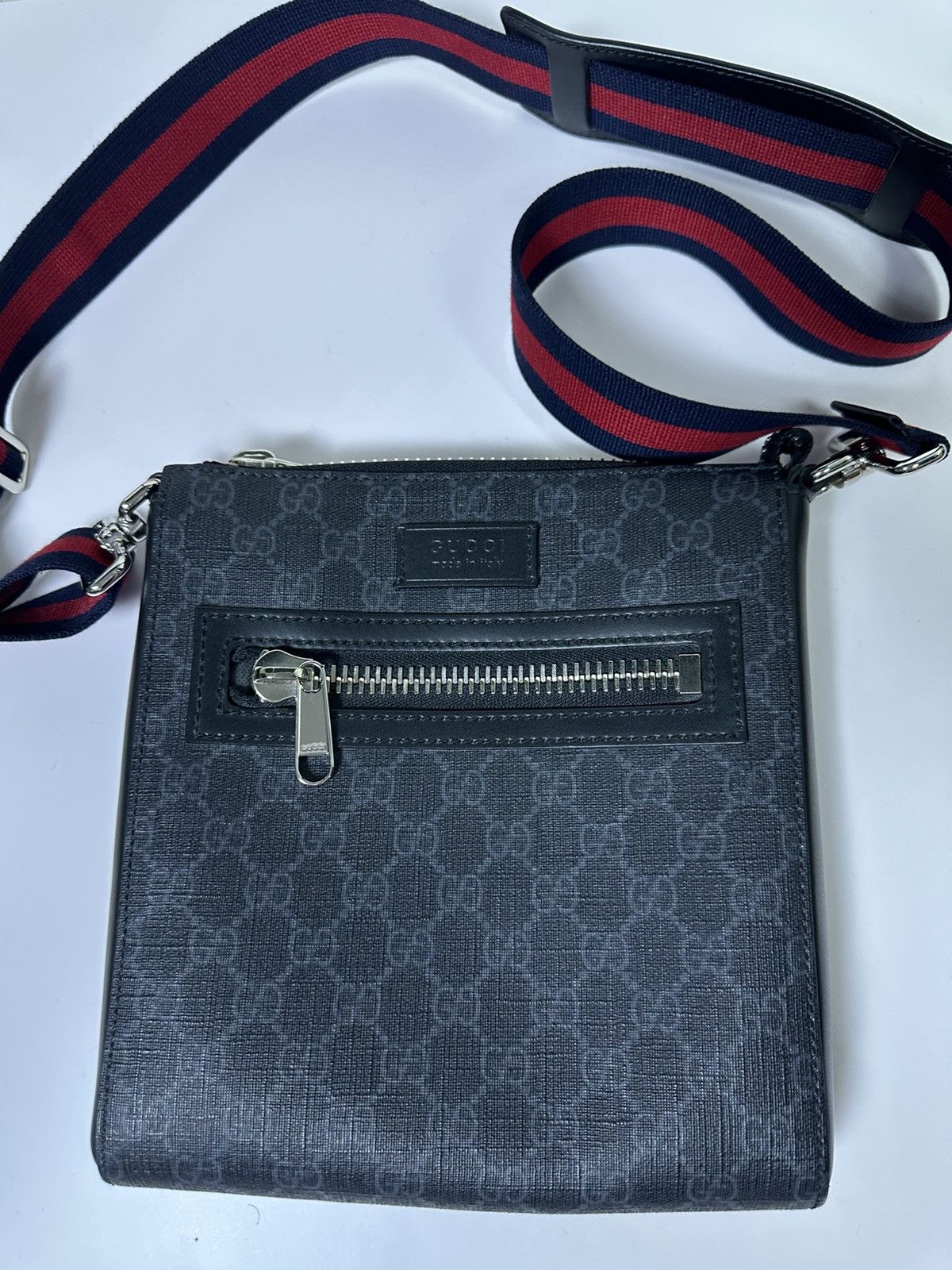 Gucci GG Black Small Messenger Bag, Men's
