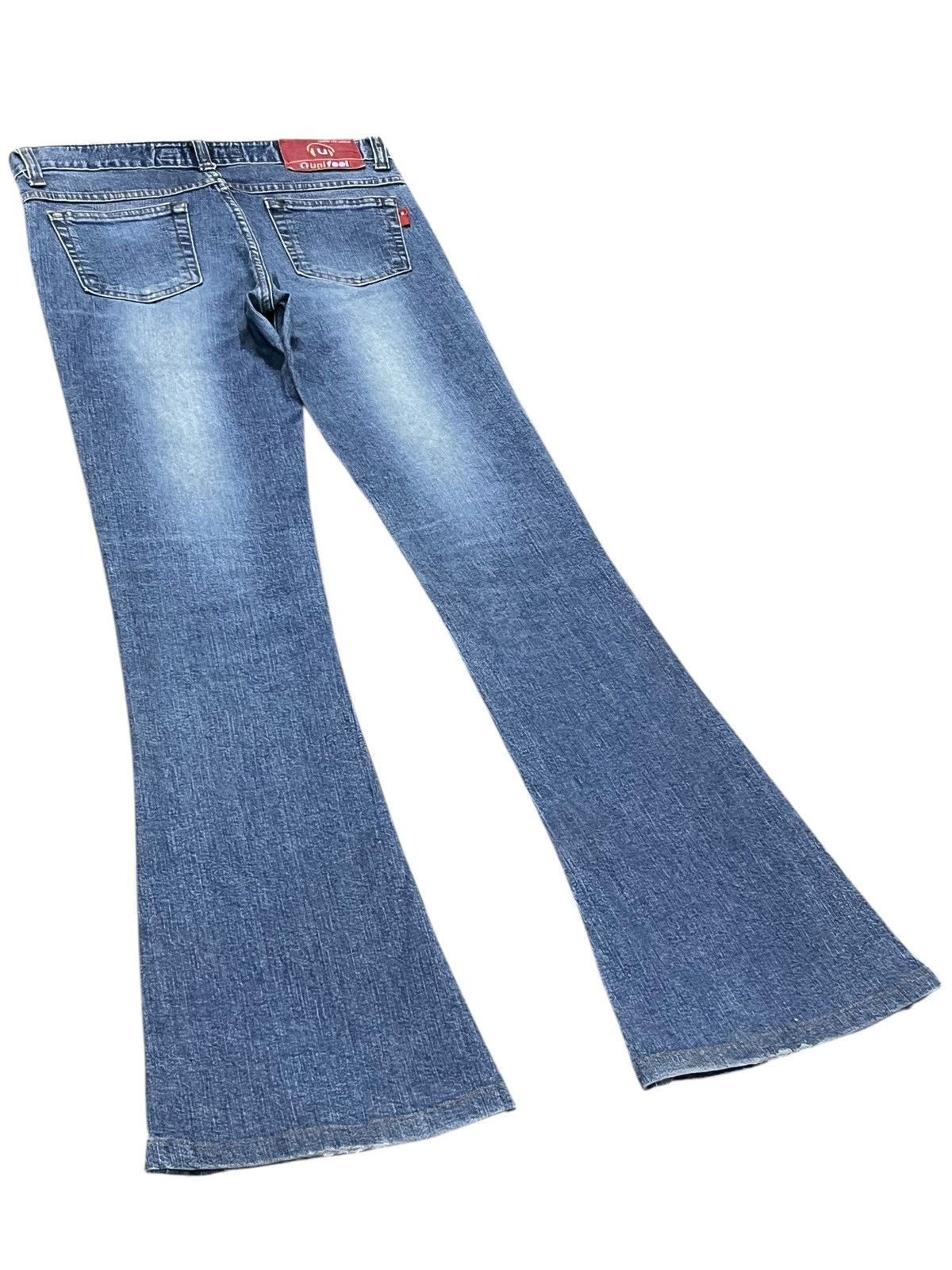 Fragment Design UNIFEEL Gemstones Studded Frayed Stretch Denim Flare Jeans Size 28" / US 6 / IT 42 - 10 Thumbnail