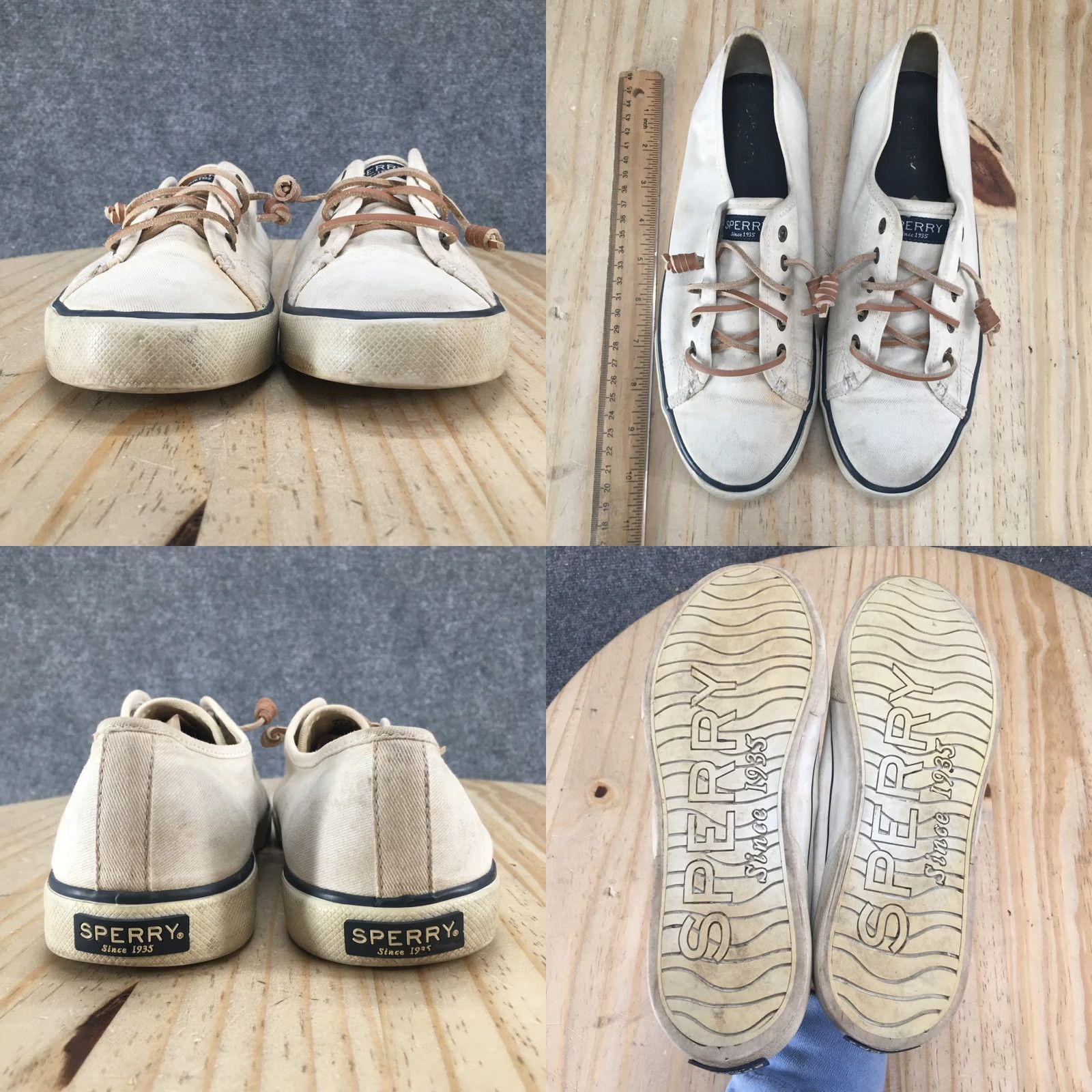 Sperry Sperry Shoes Womens 8.5 M Casual Low Top Sneakers STS95128 White Canvas Lace Up Sneaker Women White Canvas Lace Up Shoes Size M / US 6-8 / IT 42-44 - 8 Thumbnail