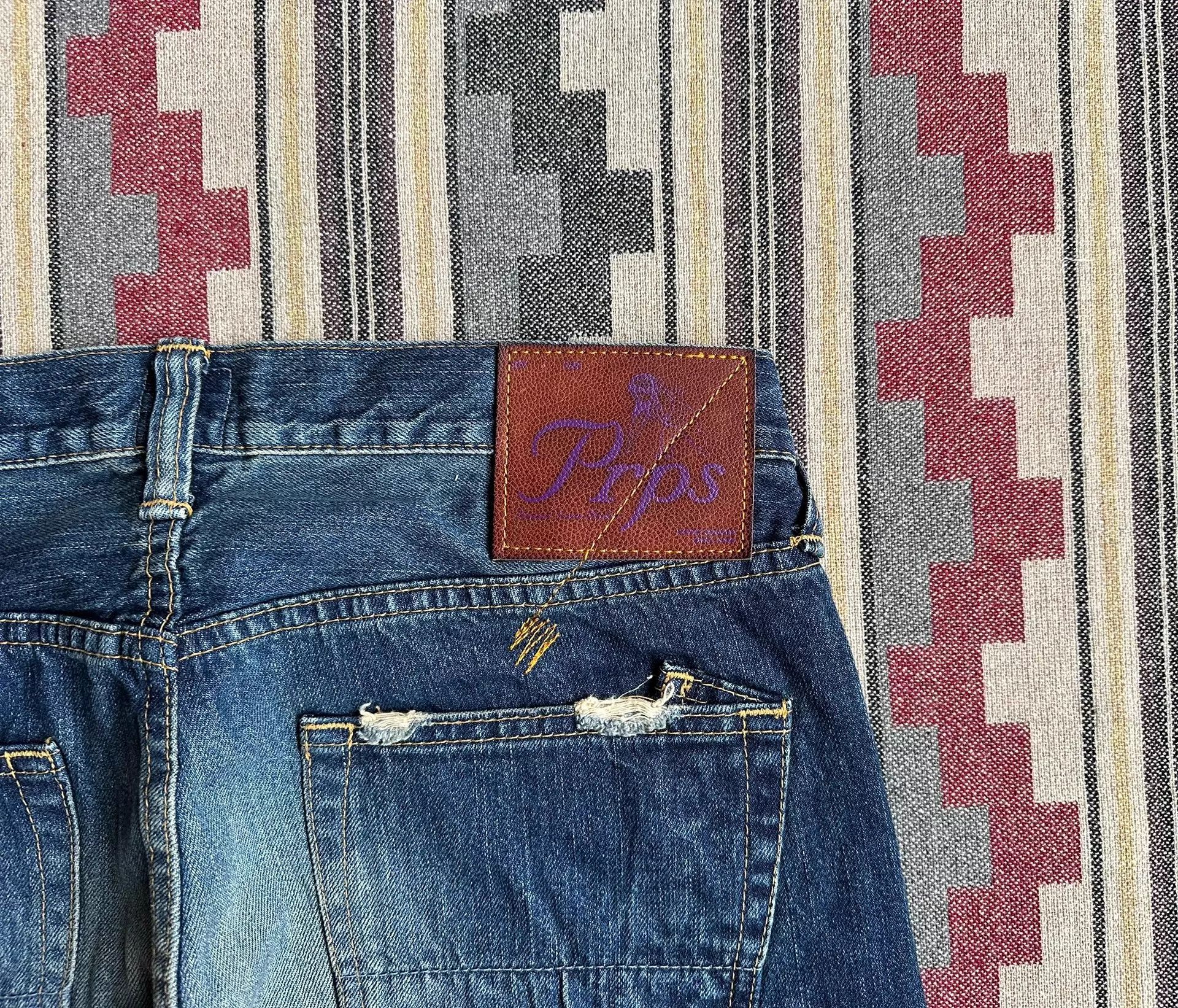 Prps Prps Purple P65P66R Hi-Wash Destroyed Whisker Jeans 32 Japan Size US 32 / EU 48 - 5 Thumbnail