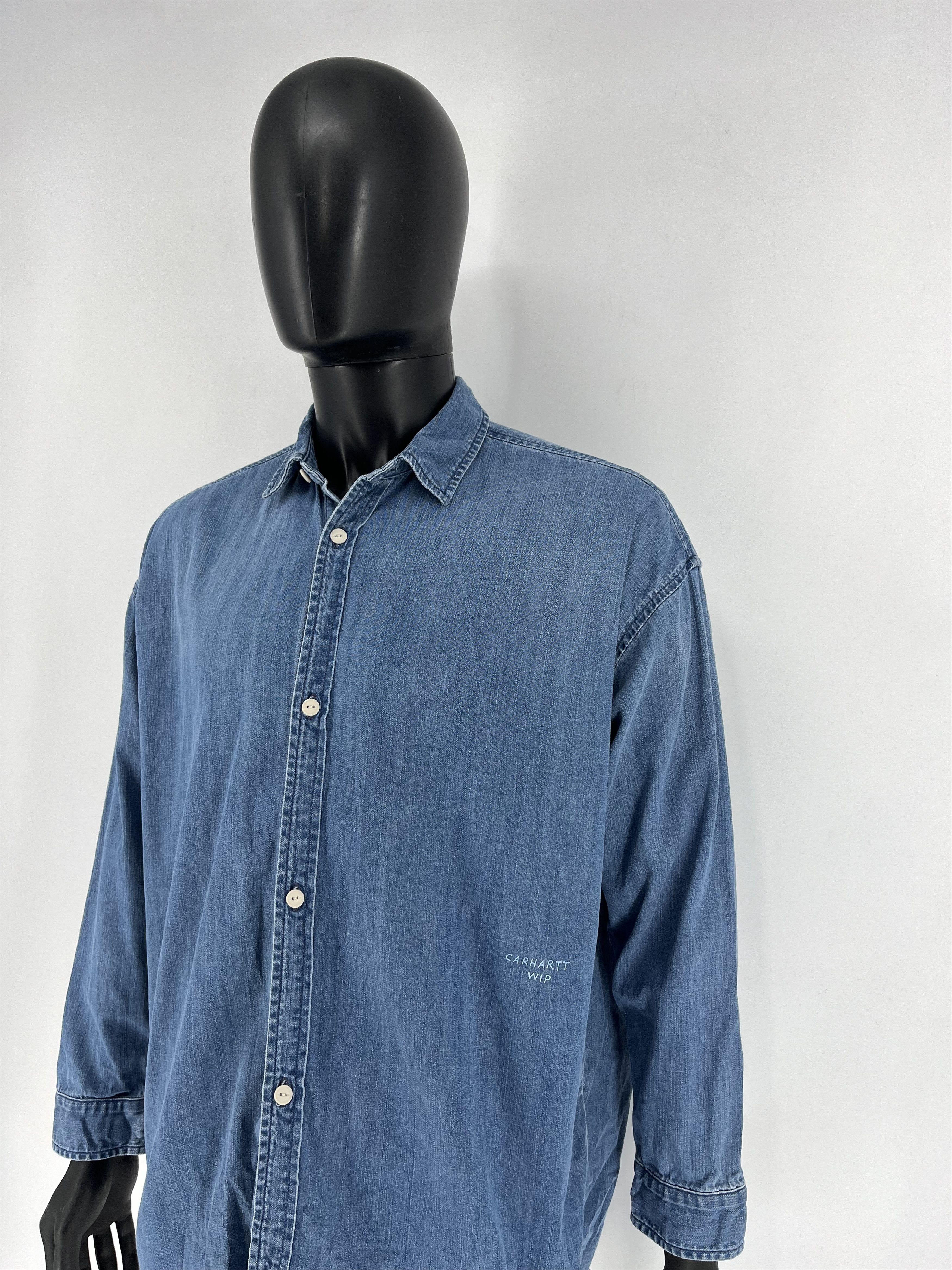 Carhartt Vintage Carhartt WIP Denim Weldon Shirt Washed Blue Size US M / EU 48-50 / 2 - 7 Thumbnail