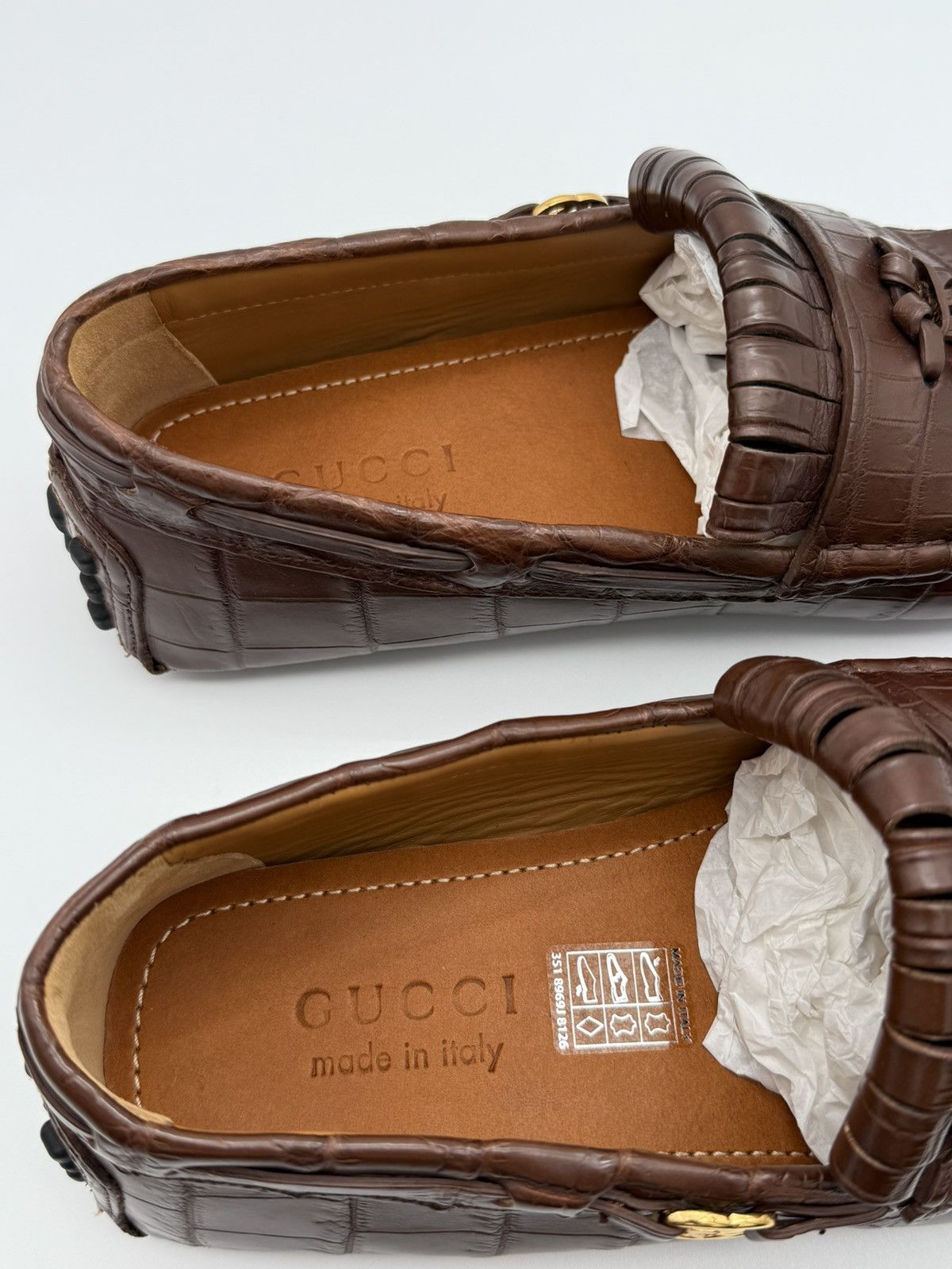 Gucci Gucci Men’s Brown Crocodile Moccasins Size 8 US NWT $3900 Size US 8 / EU 41 - 7 Thumbnail