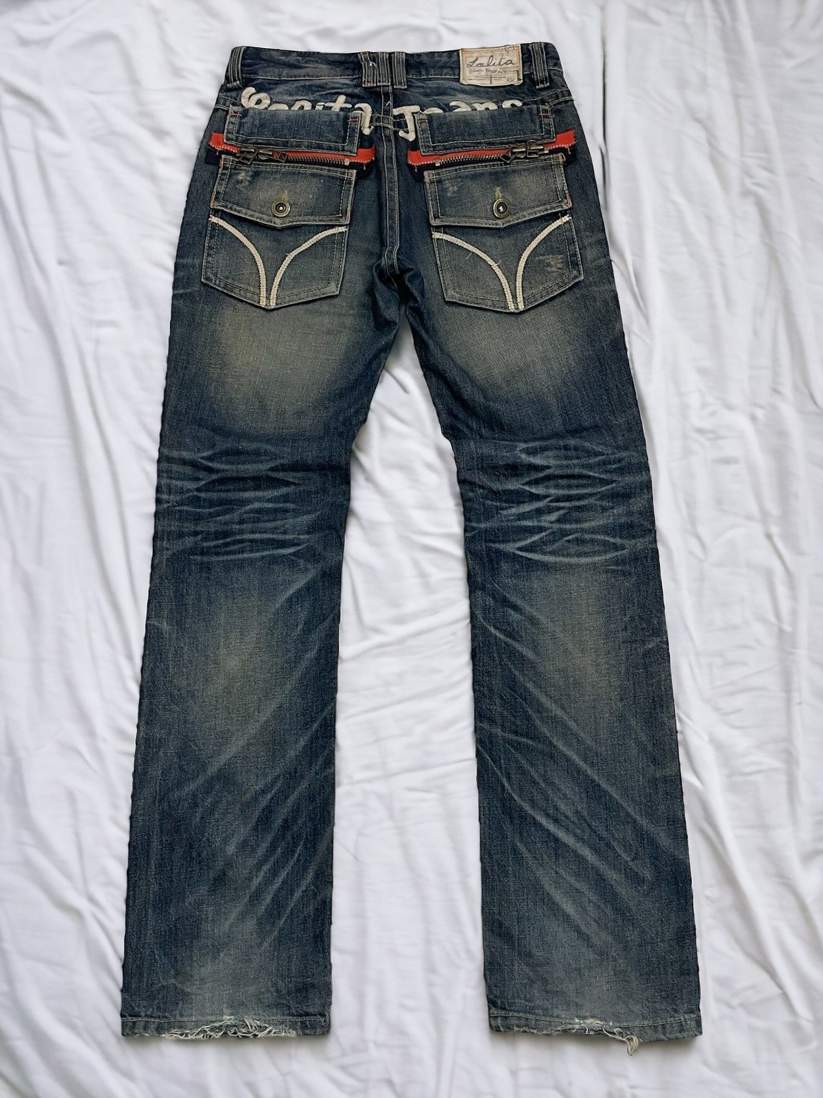 Lolita Muddy Whisker Distressed Denim Pants