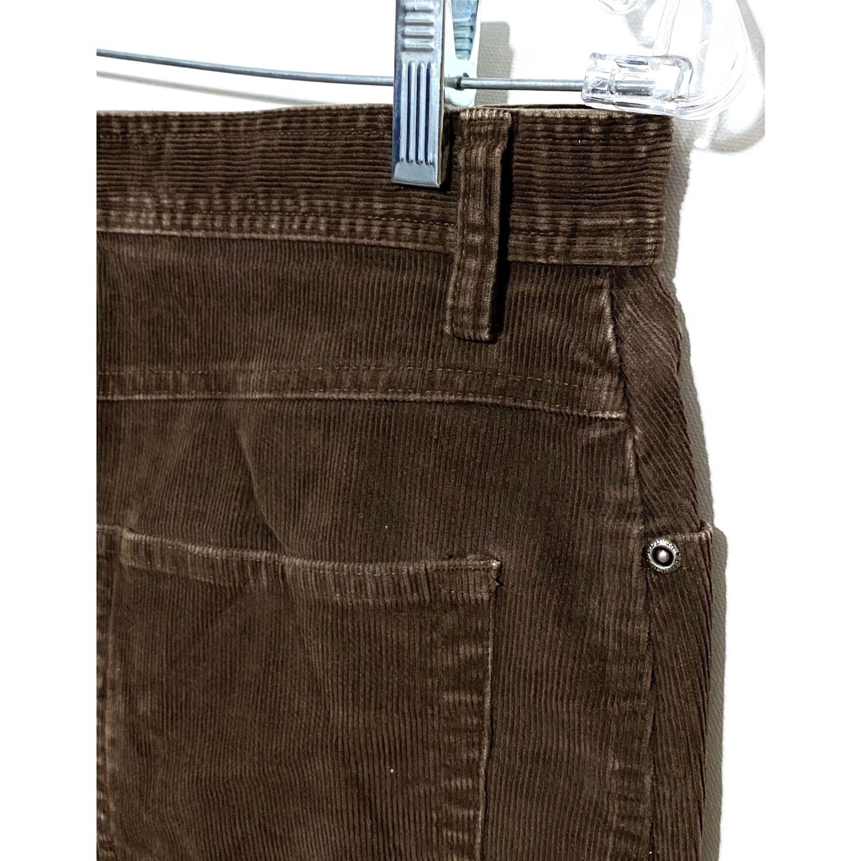 Vintage LL Bean Corduroy Pants Jeans Womens 12 Tall Brown Tapered Leg Stretch Academia Fall VTG Size 34" / US 12 / IT 48 - 4 Thumbnail