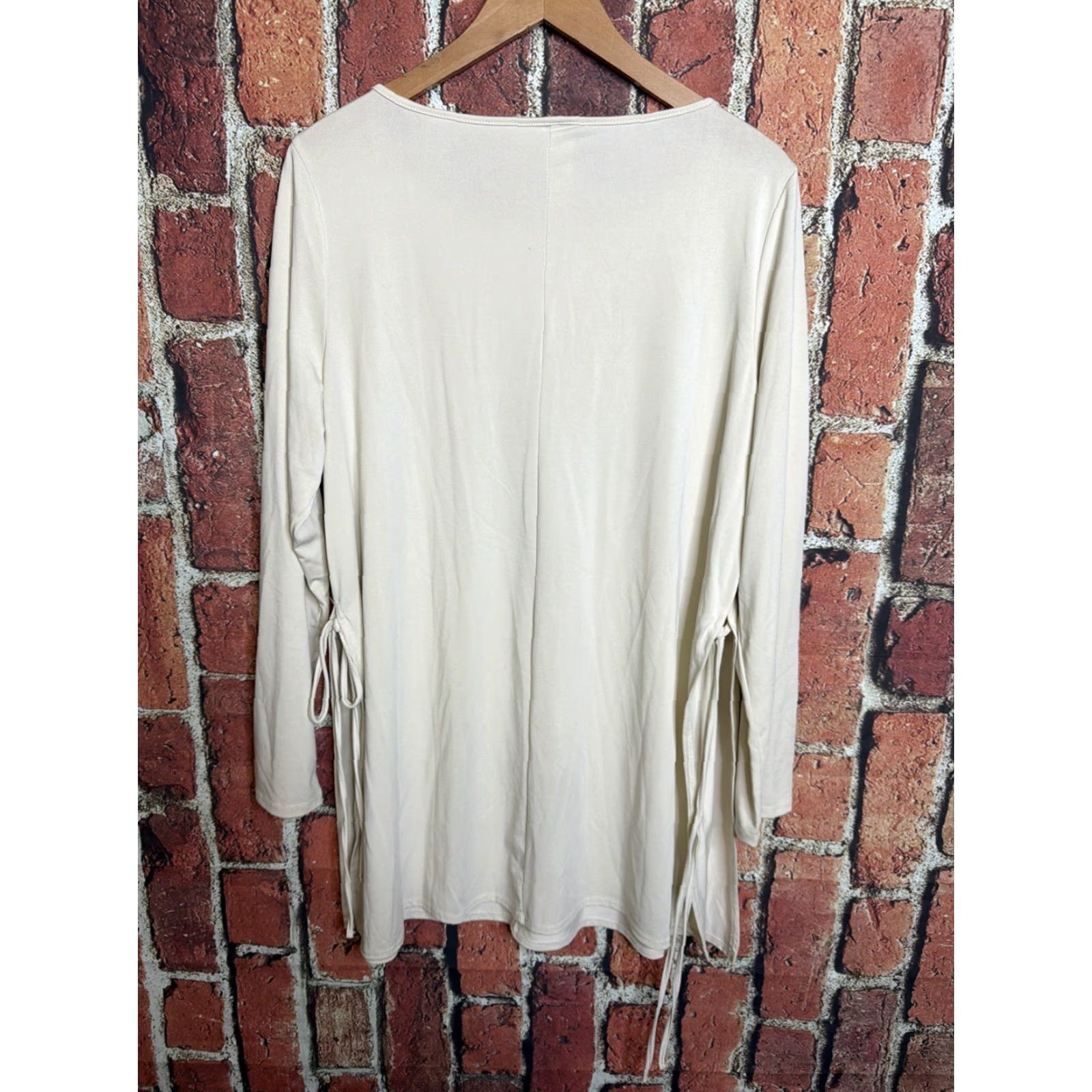 Vintage MARLA WYNNE Layers Blouse Beige LONG SLEEVE Large Womens Size L / US 10 / IT 46 - 3 Thumbnail
