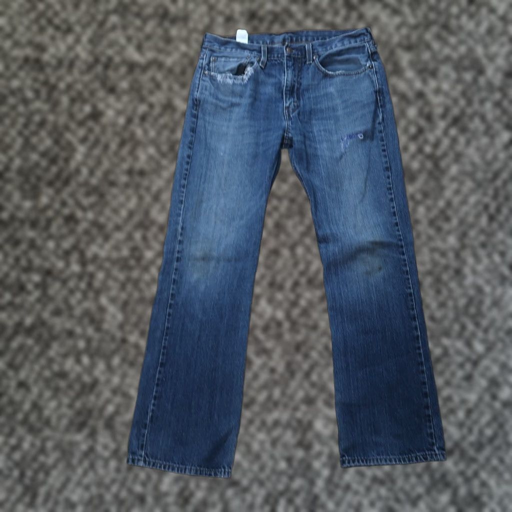 Levi's VINTAGE Levi's 527 Jeans Men 34x32 Blue Denim Distressed Bootcut Pants 5-Pocket Regular Inseam 32 Zip Closure Leather Logo Mens Size US 34 / EU 50 - 1 Thumbnail