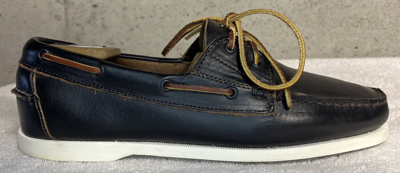 Allen Edmonds Allen Edmonds "MARITIME" Dark Navy Leather Boat Shoes 11D Size US 11 / EU 44 - 4 Thumbnail