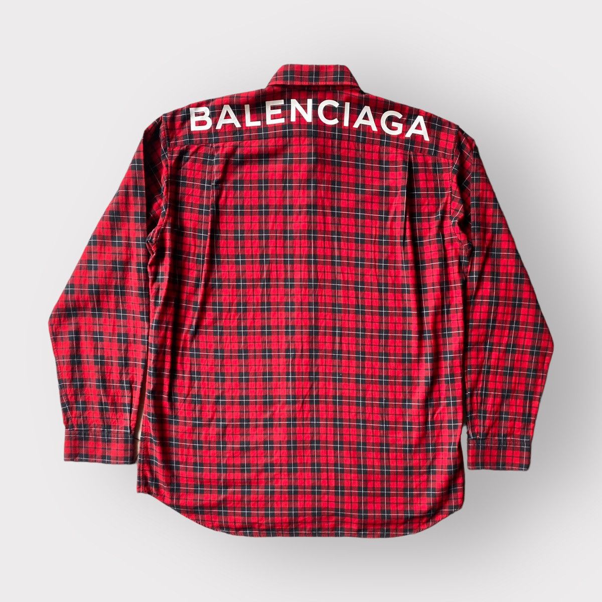 Balenciaga Balenciaga Red Pliad Logo Oversize Shirt Size US M / EU 48-50 / 2 - 2 Thumbnail