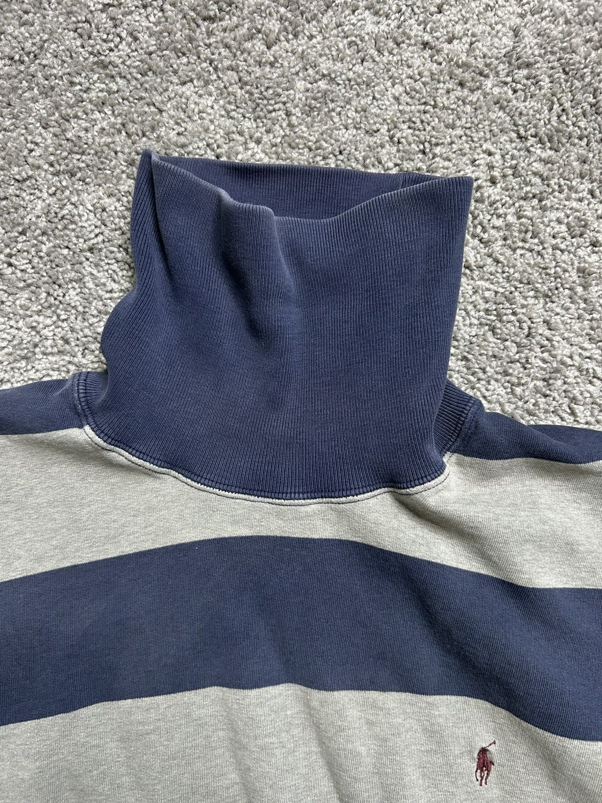 Polo Ralph Lauren Vintage 80s Polo Ralph Lauren Striped Turtle Neck Sweatshirt Size US XL / EU 56 / 4 - 6 Thumbnail