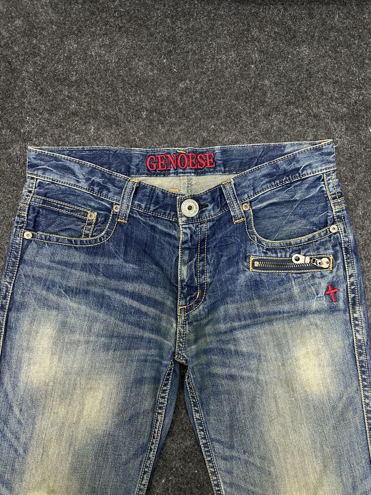 Japanese Brand Genoese Designer Blue Washed Faded Denim 36x33 F56 Size US 36 / EU 52 - 5 Thumbnail