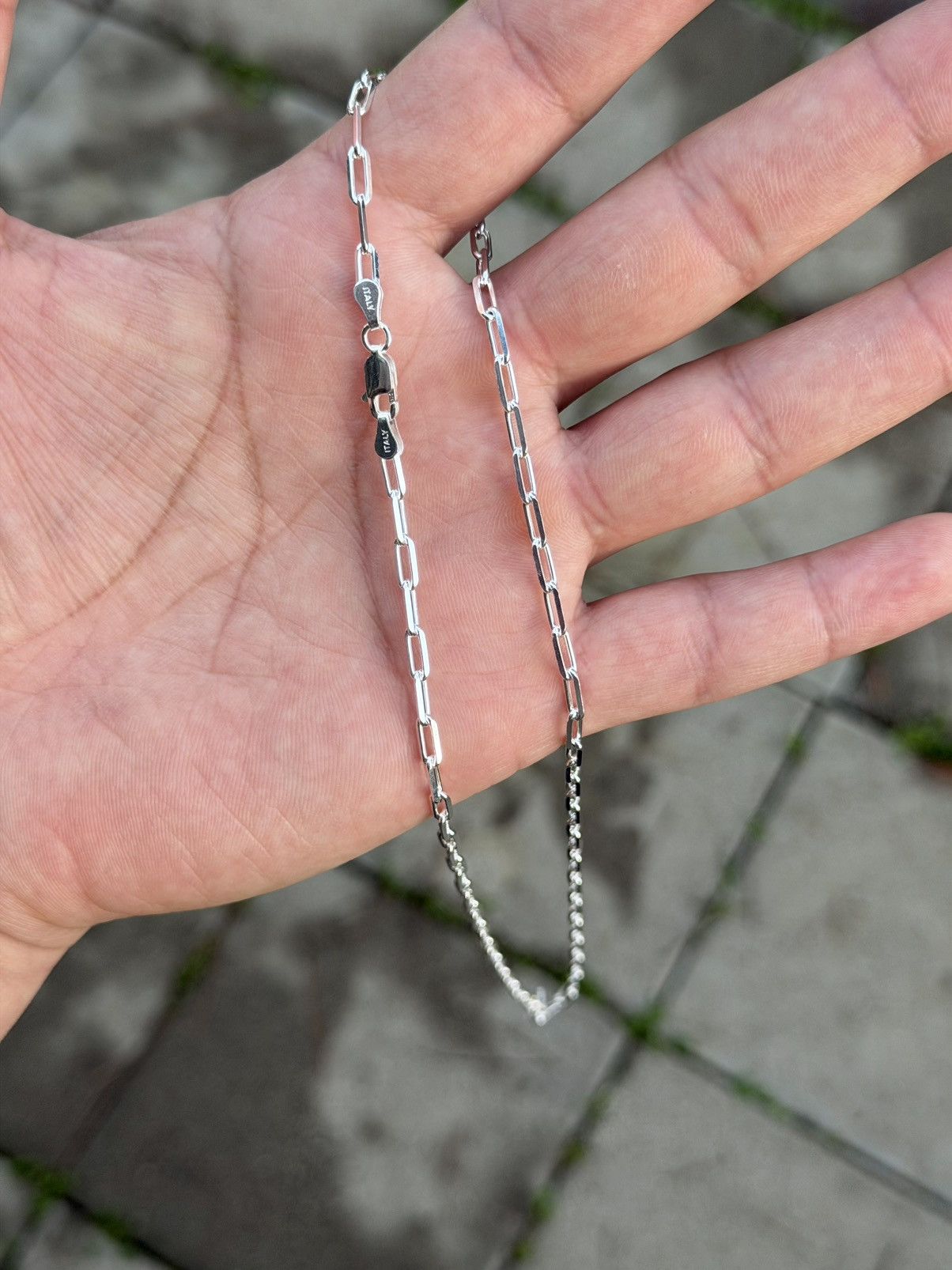 Sterling Silver Silver paper clip chain 20” Size ONE SIZE - 5 Thumbnail