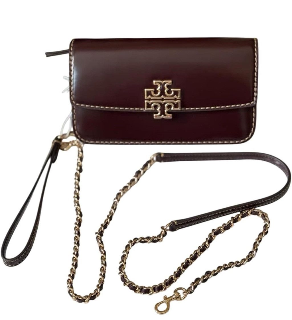 Tory Burch TORY BURCH BRITTEN PATENT CHAIN WALLET W. WRISTLET Size ONE SIZE - 2 Thumbnail