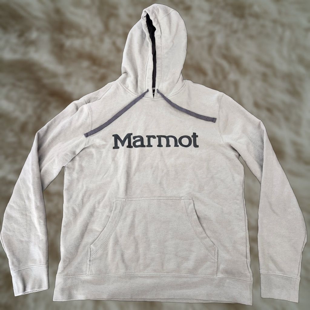 Marmot Marmot Hoodie Mens Large Pull Over Sweatshirt Gray Spellout Logo Outdoor Size US L / EU 52-54 / 3 - 1 Thumbnail