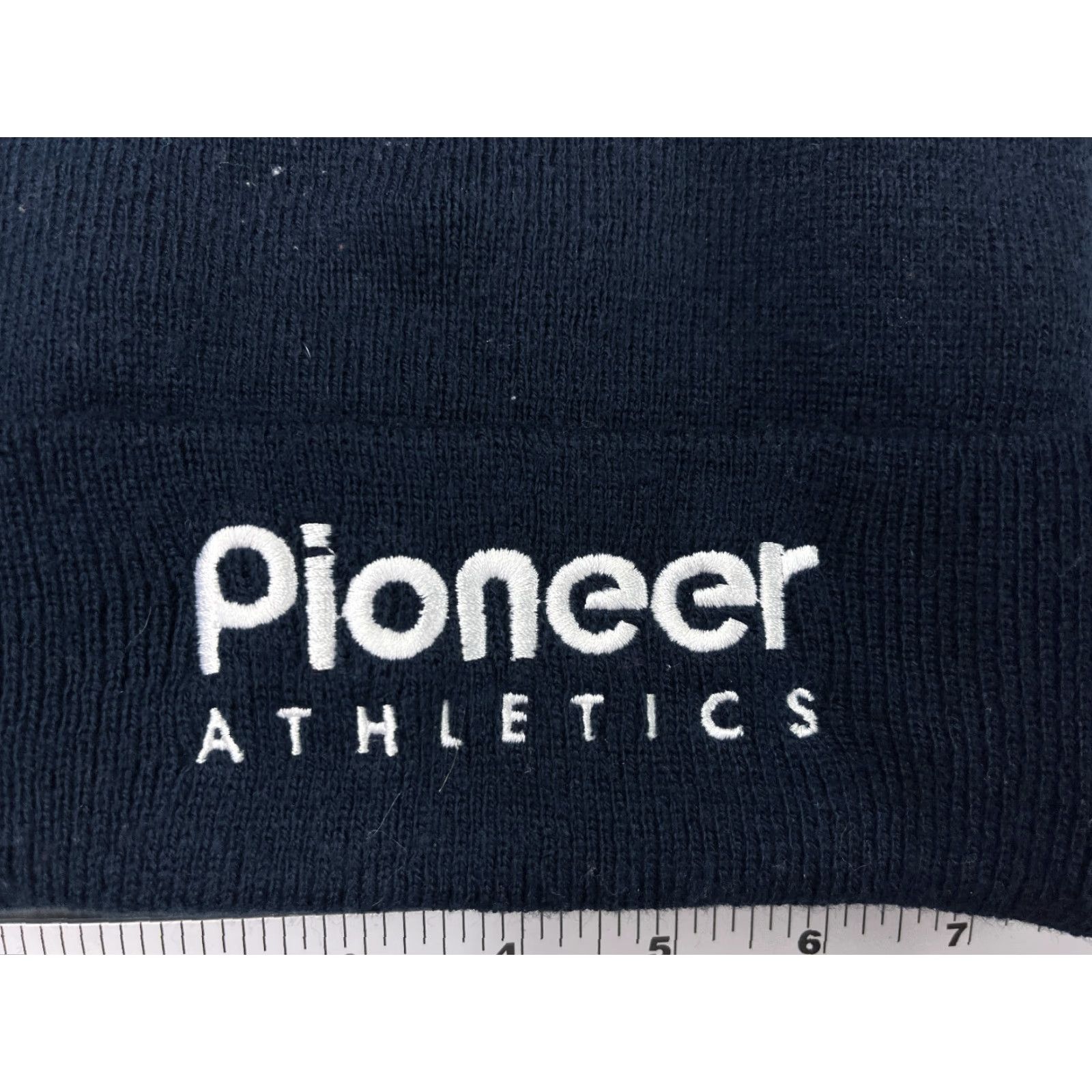 Vintage Pioneer Athletics Beanie Toque Adult One Size Blue Knit Embroidered 100% Acrylic Size ONE SIZE - 2 Thumbnail