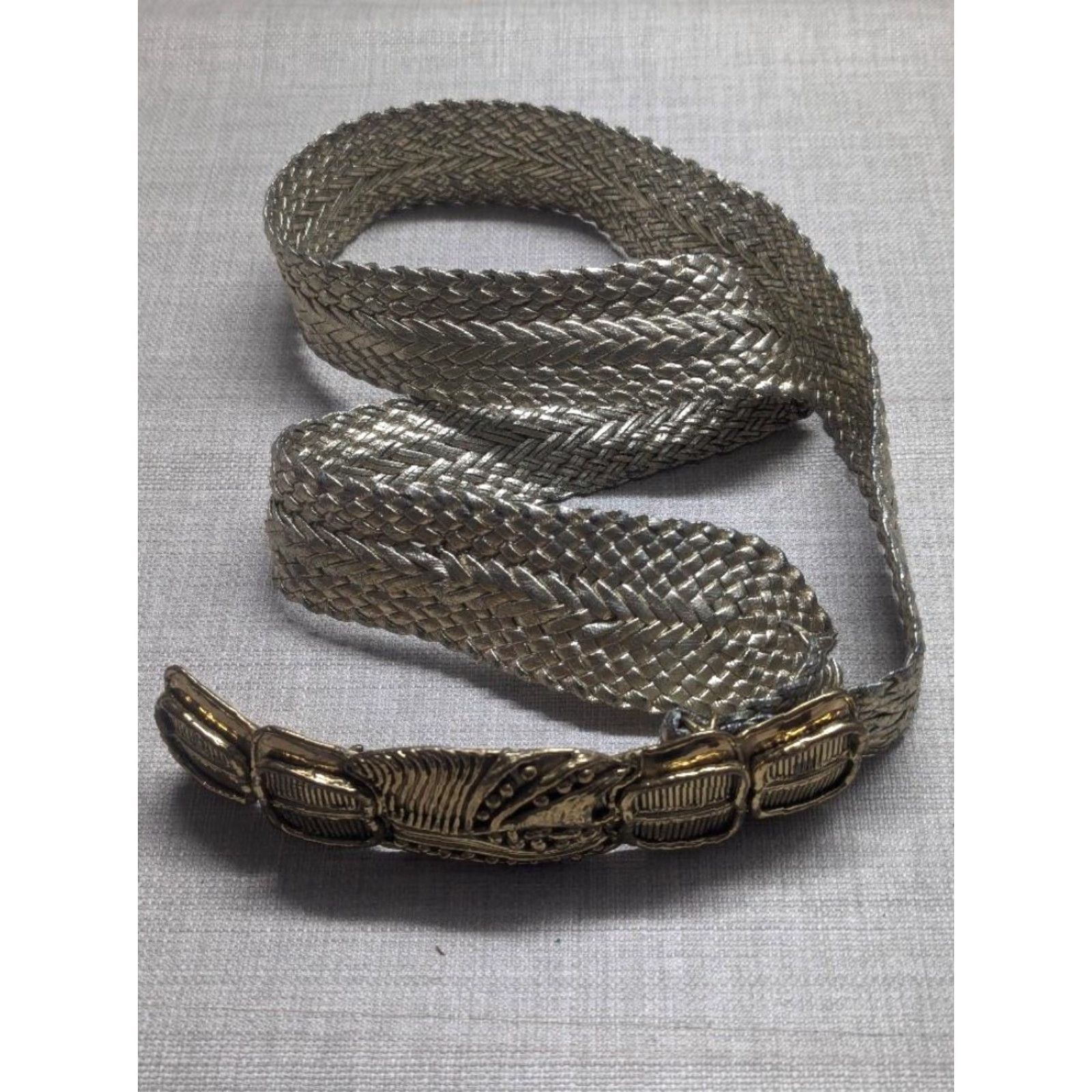 Vintage VINTAGE BUCKLE brutalist GLAM BELT XL adjustable GOLDEN STATEMENT glitz 1980s Size ONE SIZE - 4 Thumbnail