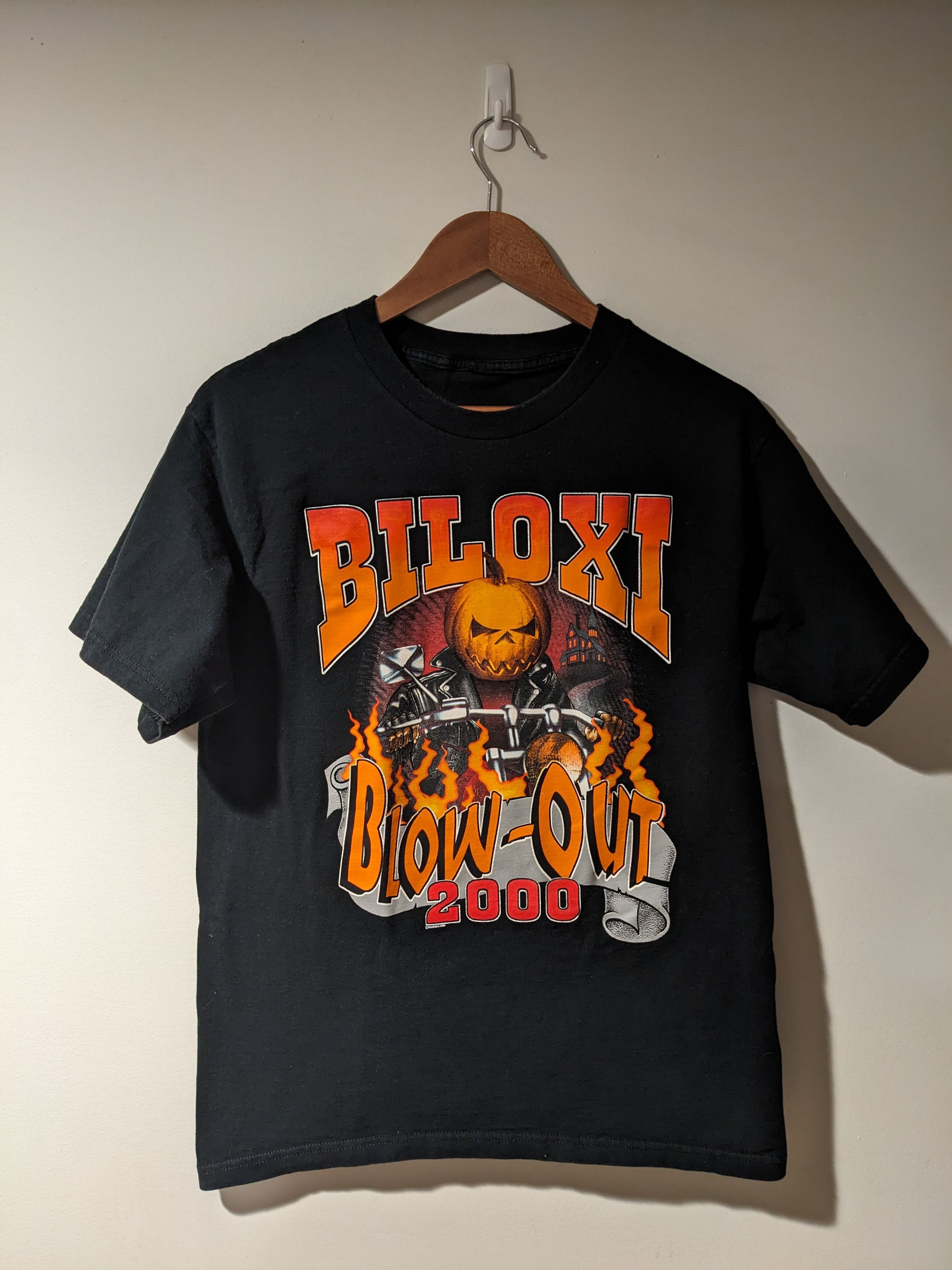Harley Davidson × Vintage Vintage 2000 Biloxi Blow Out Halloween Motorcycle T-Shirt Size US M / EU 48-50 / 2 - 1 Thumbnail