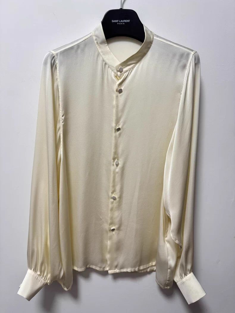 Saint Laurent Paris Saint Laurent Paris size 37 23ss Show Pleated Henley Neck Size US M / EU 48-50 / 2 - 1 Thumbnail