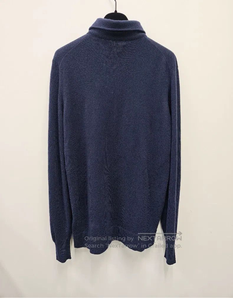 Loro Piana Loro Piana Men's navy blue collar-turned knitwear Size US M / EU 48-50 / 2 - 2 Thumbnail