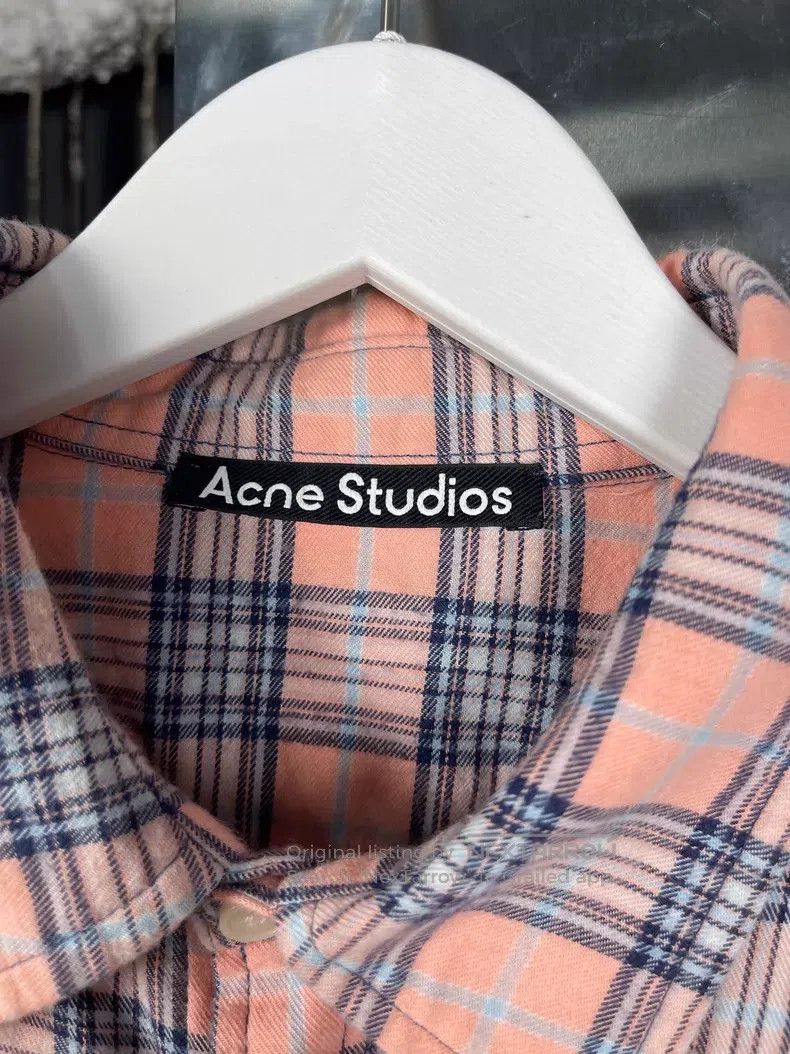 Acne Studios Acne Studios Blue, Pink, and Gray Plaid Smile Long Sleeve Size US M / EU 48-50 / 2 - 6 Thumbnail