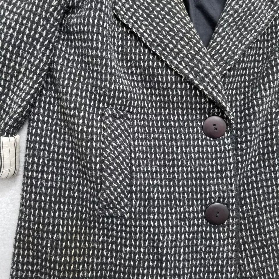 Other Miss New Yorker Coat Womens Large Black Wool Blend Pockets Size L / US 10 / IT 46 - 12 Thumbnail