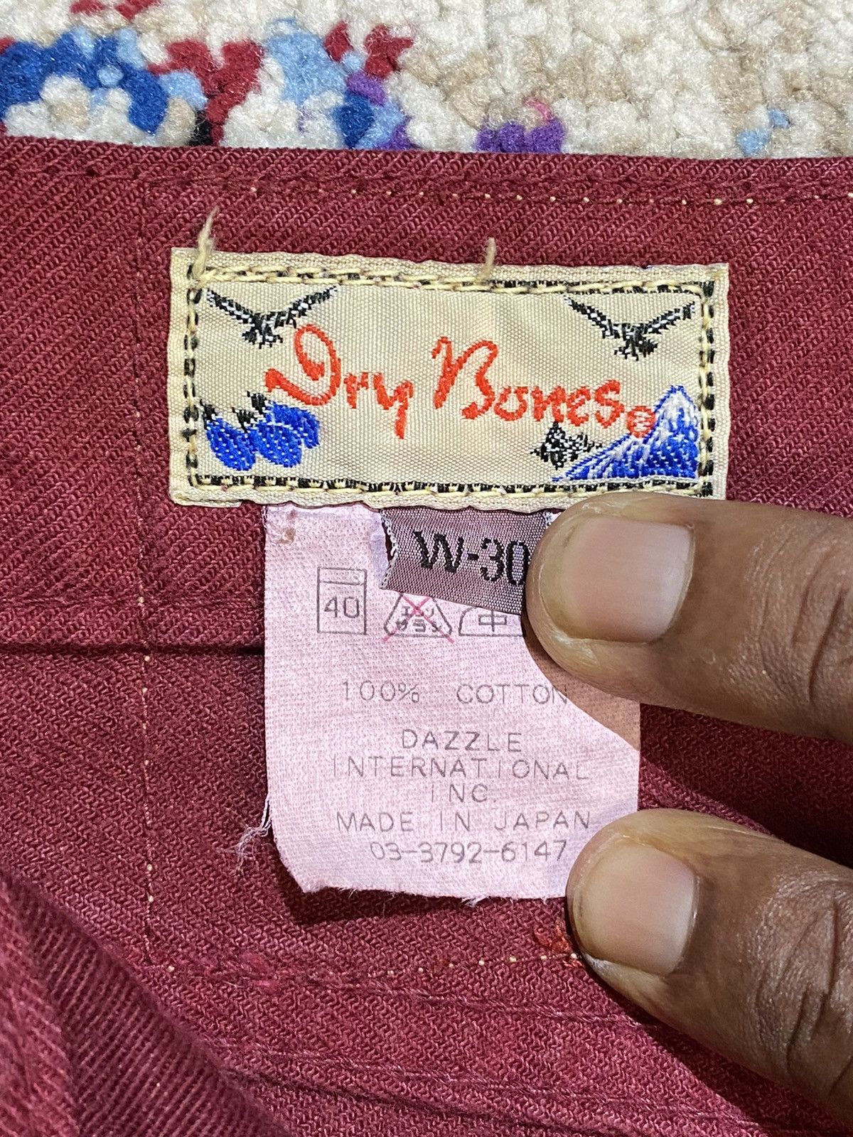 Dry Bones Vintage Dry Bones Tokyo Japan DP-273 Burgundy Red Jeans W30 Size US 30 / EU 46 - 12 Thumbnail