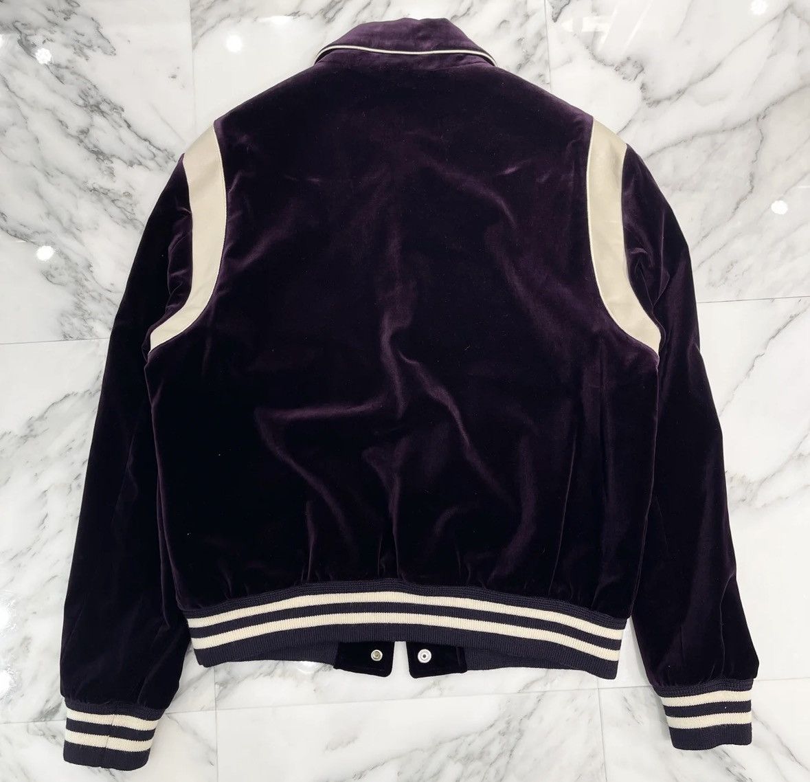 Celine Celine 20FW leather trimming velvet teddy varsity sz48 Size US M / EU 48-50 / 2 - 3 Thumbnail