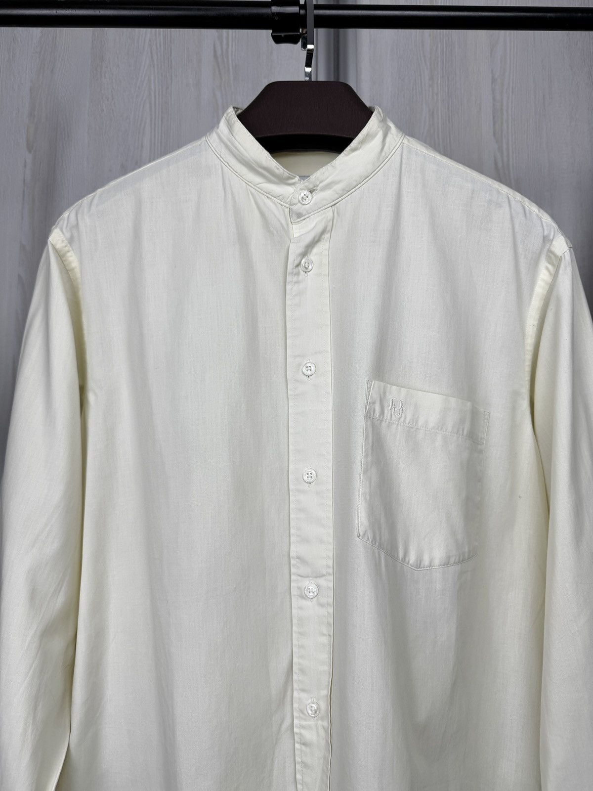 Christian Dior Monsieur Christian Dior Chemises VNTG 90s distressed collarless shirt Size US L / EU 52-54 / 3 - 3 Thumbnail