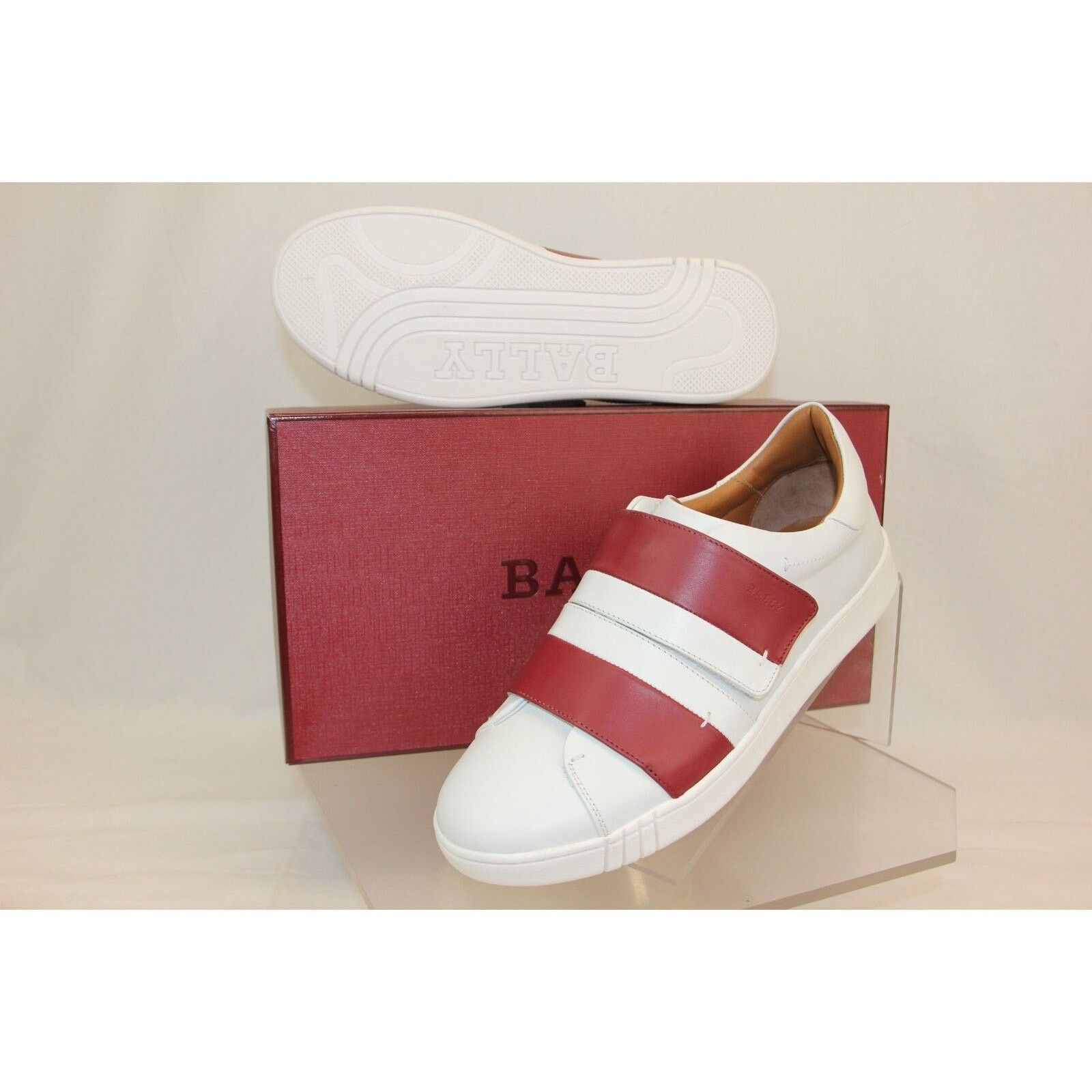 Bally WILLET WHITE RED LEATHER LOGO SWISS SNEAKERS 12 US 45 ITALY Size US 12 / EU 45 - 3 Thumbnail