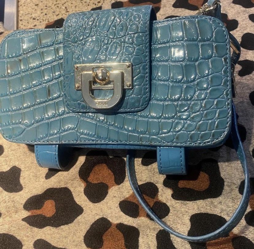 DKNY Vintage DKNY Teal crocodile leather cross body purse! Size ONE SIZE - 1 Thumbnail