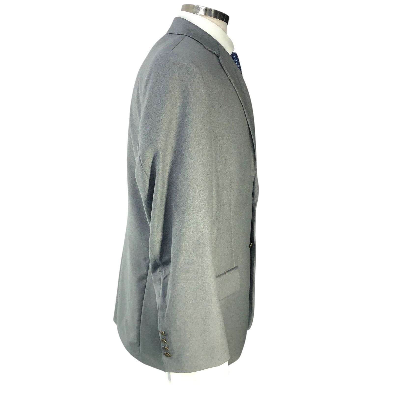 Paul Fredrick Paul Fredrick Size 42S Blazer Sport Coat Gray Brass Buttons Size 42S - 11 Thumbnail