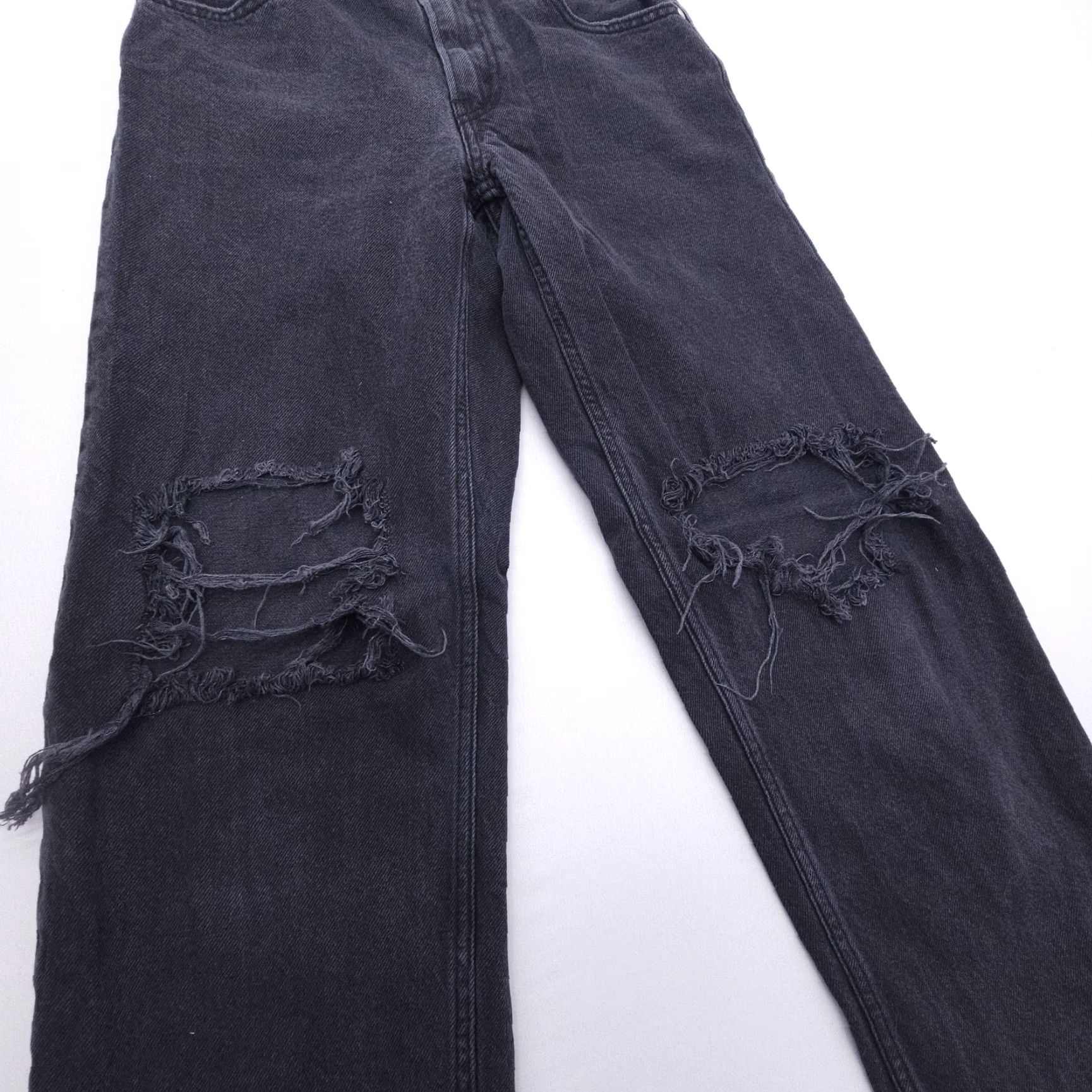 Levi's Levi's Silvertab '94 Jeans - Baggy Straight Denim 26 Women's Black Distressed 30in Grunge Size 26" / US 2 / IT 38 - 4 Thumbnail