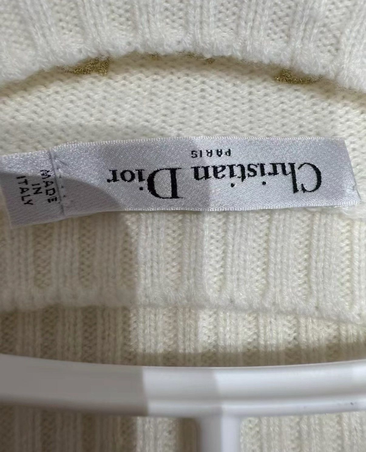 Dior Dior Ribbed Crewneck Pattern-Embroidered Cashmere Sweater Size XS / US 0-2 / IT 36-38 - 4 Thumbnail