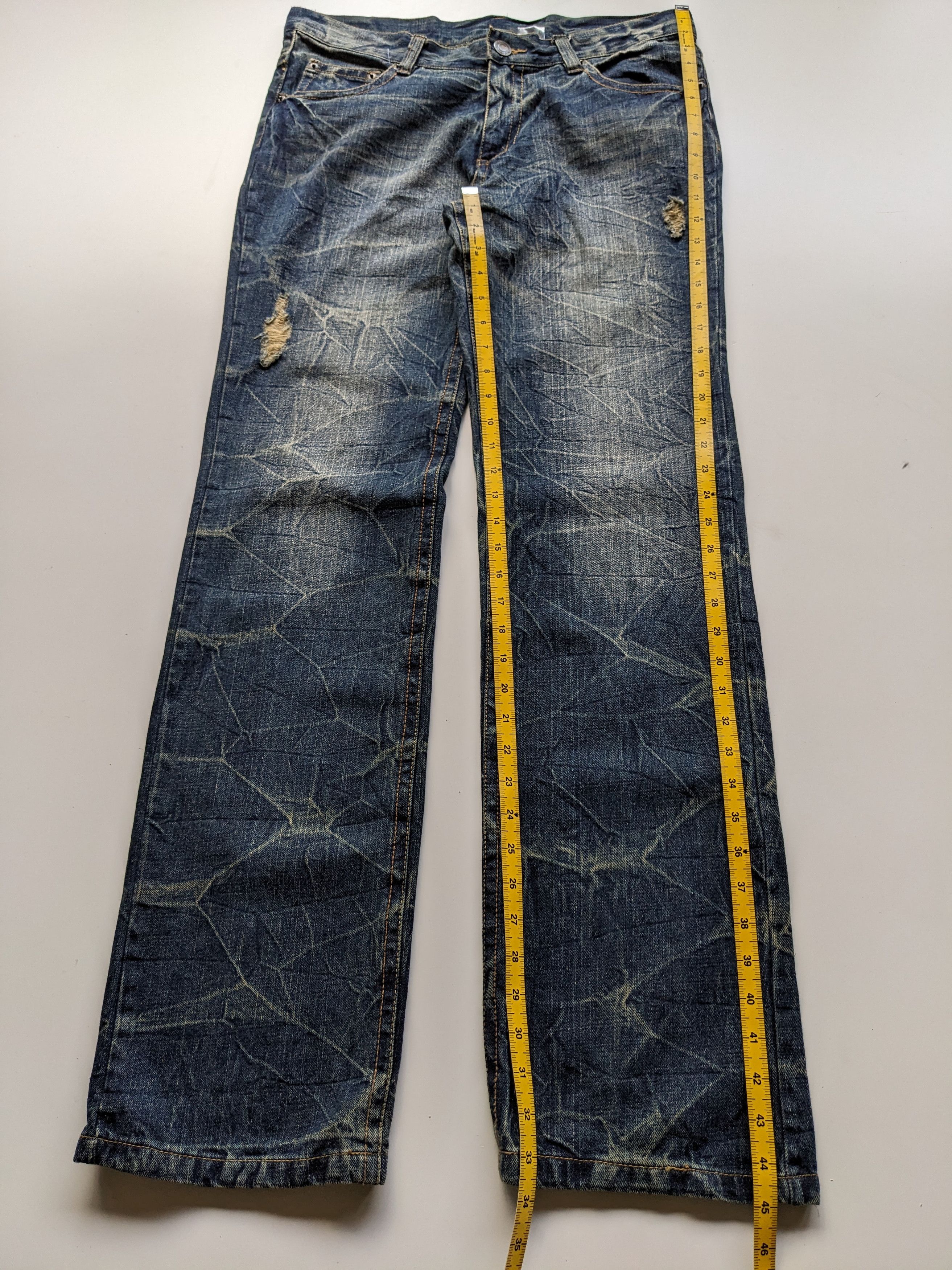 Japanese Brand × Jean × Le Grande Bleu (L.G.B.) Japanese brand wrinkle faded jeans Size US 35 - 9 Thumbnail