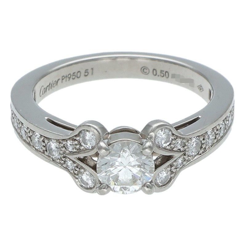Cartier Solitaire Ballerine Pt950 Diamond Ring Size One Size, Men's