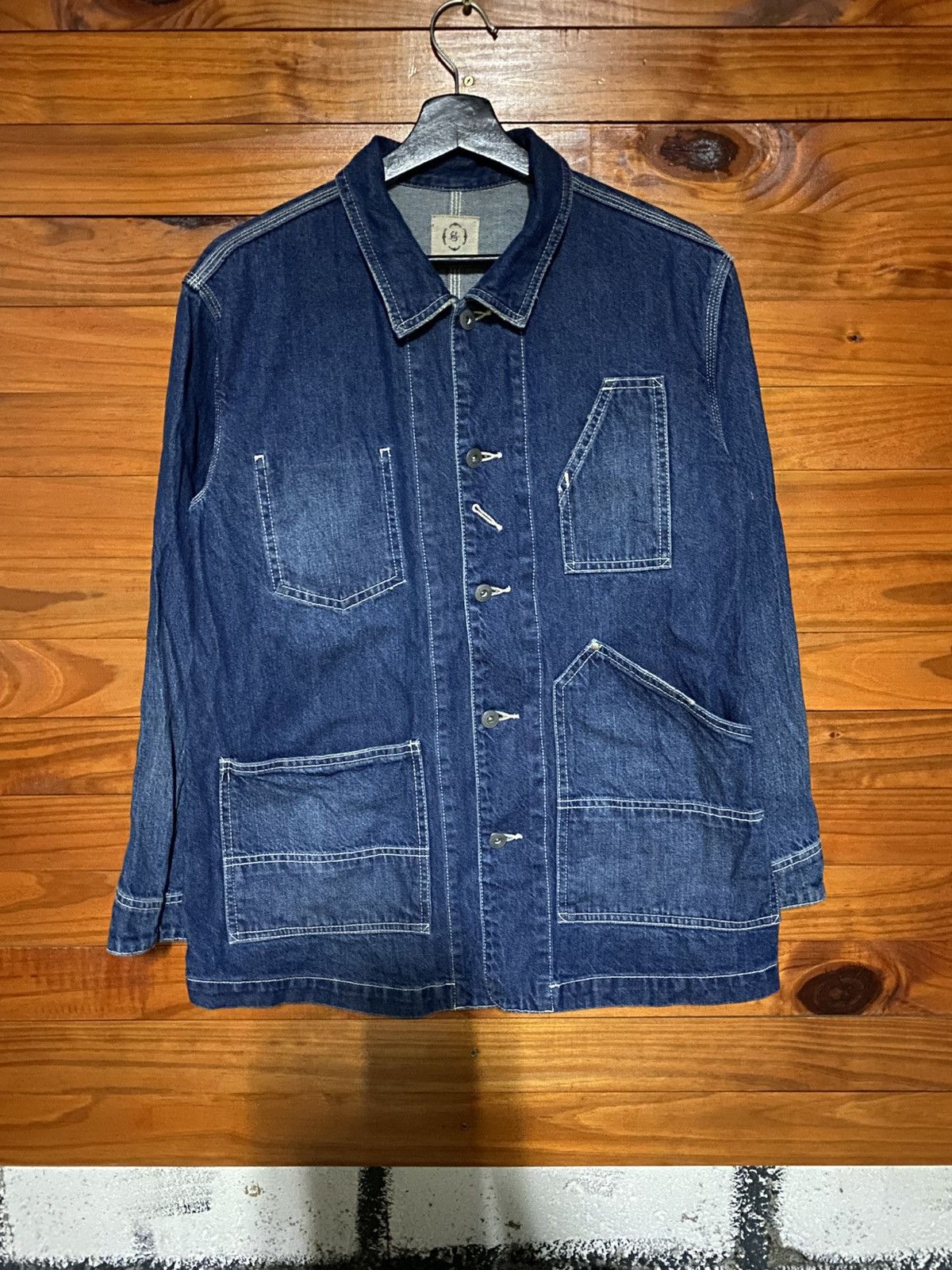 Japanese Brand Samansa Mos2 Jeans Indigo Denim Chore Jacket Workwear Style Size M / US 6-8 / IT 42-44 - 3 Thumbnail